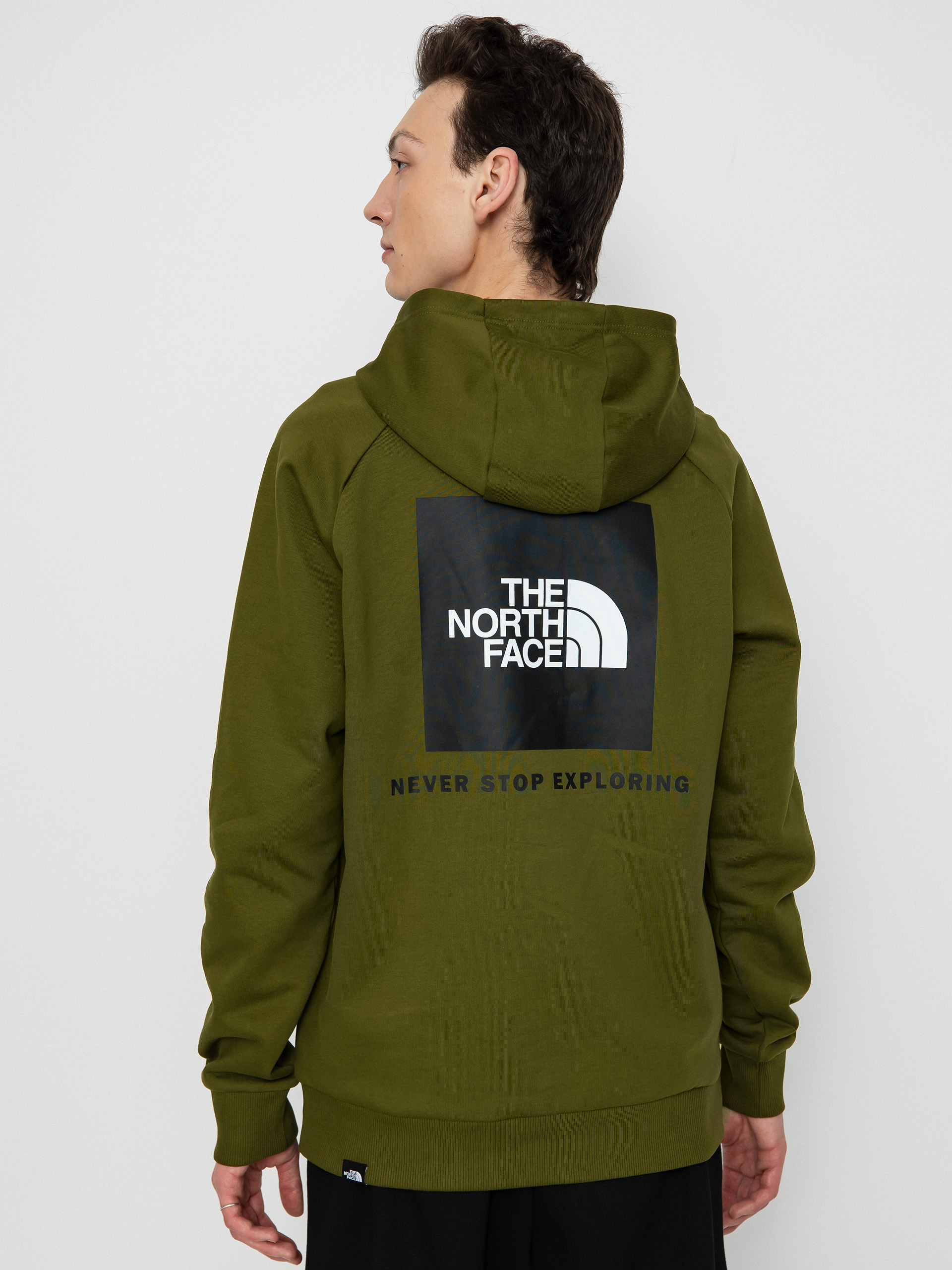 Kapucnis pulóver The North Face Raglan Redbox HD (forest olive)