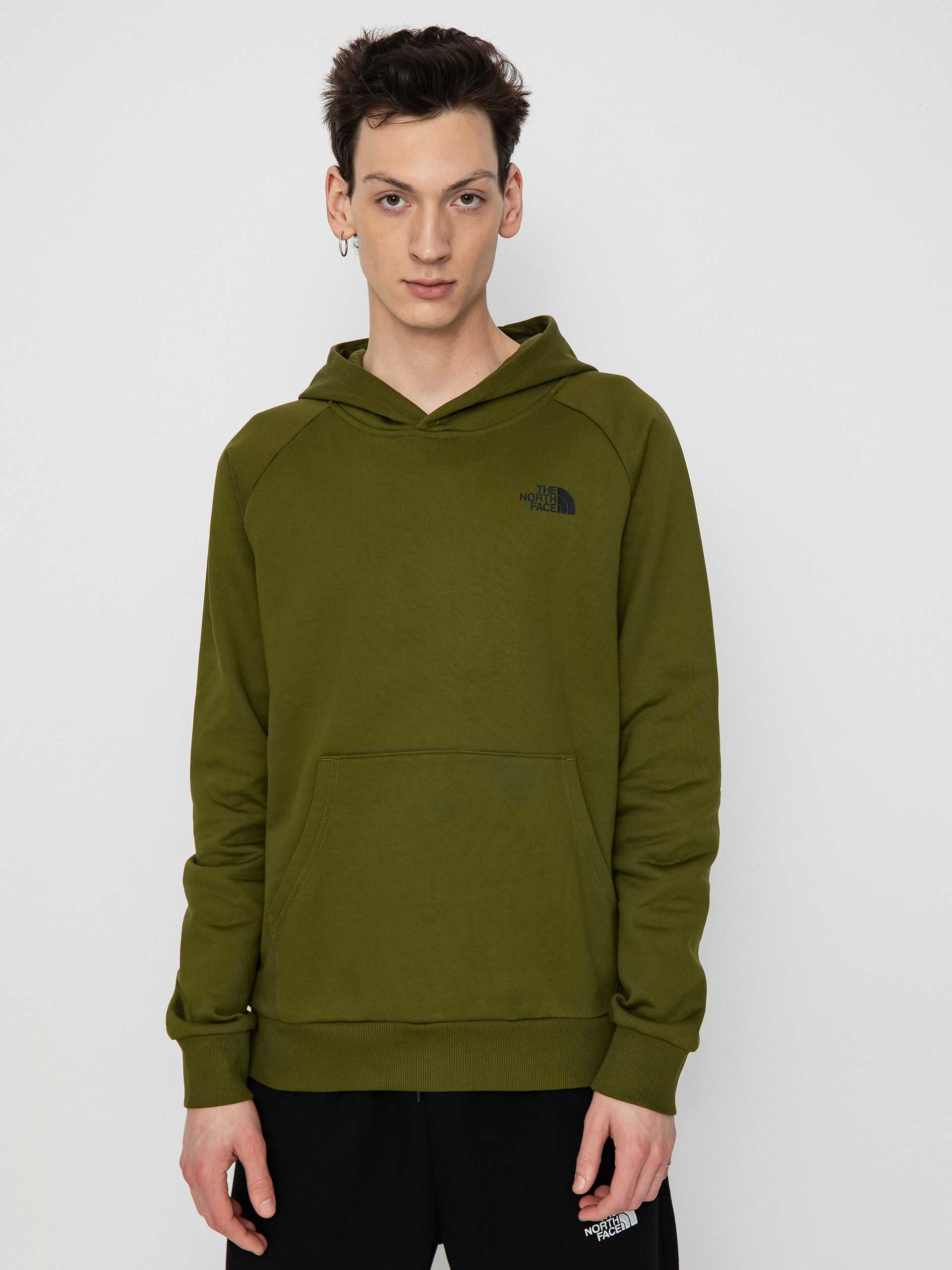 Kapucnis pulóver The North Face Raglan Redbox HD (forest olive)