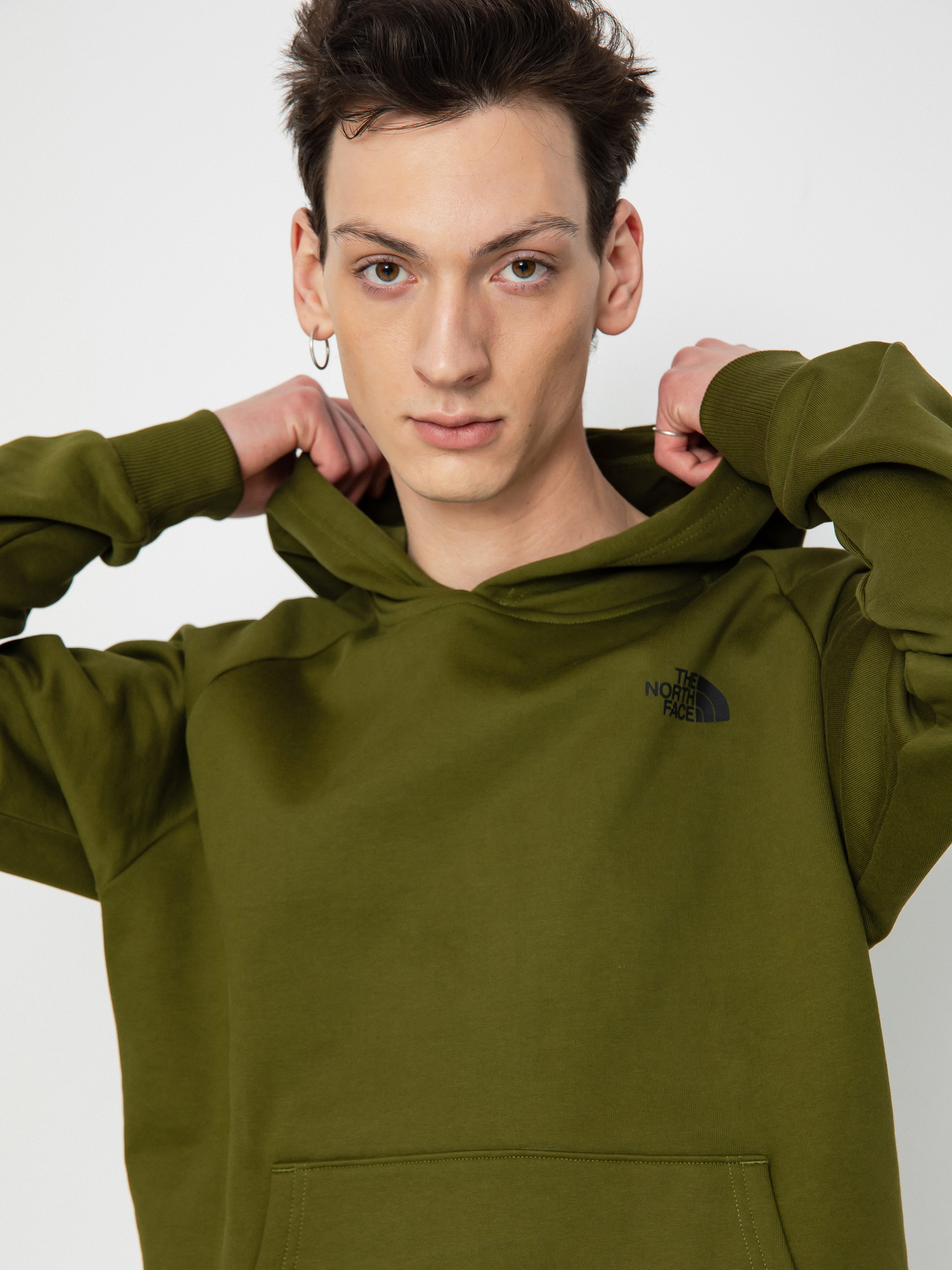 Kapucnis pulóver The North Face Raglan Redbox HD (forest olive)