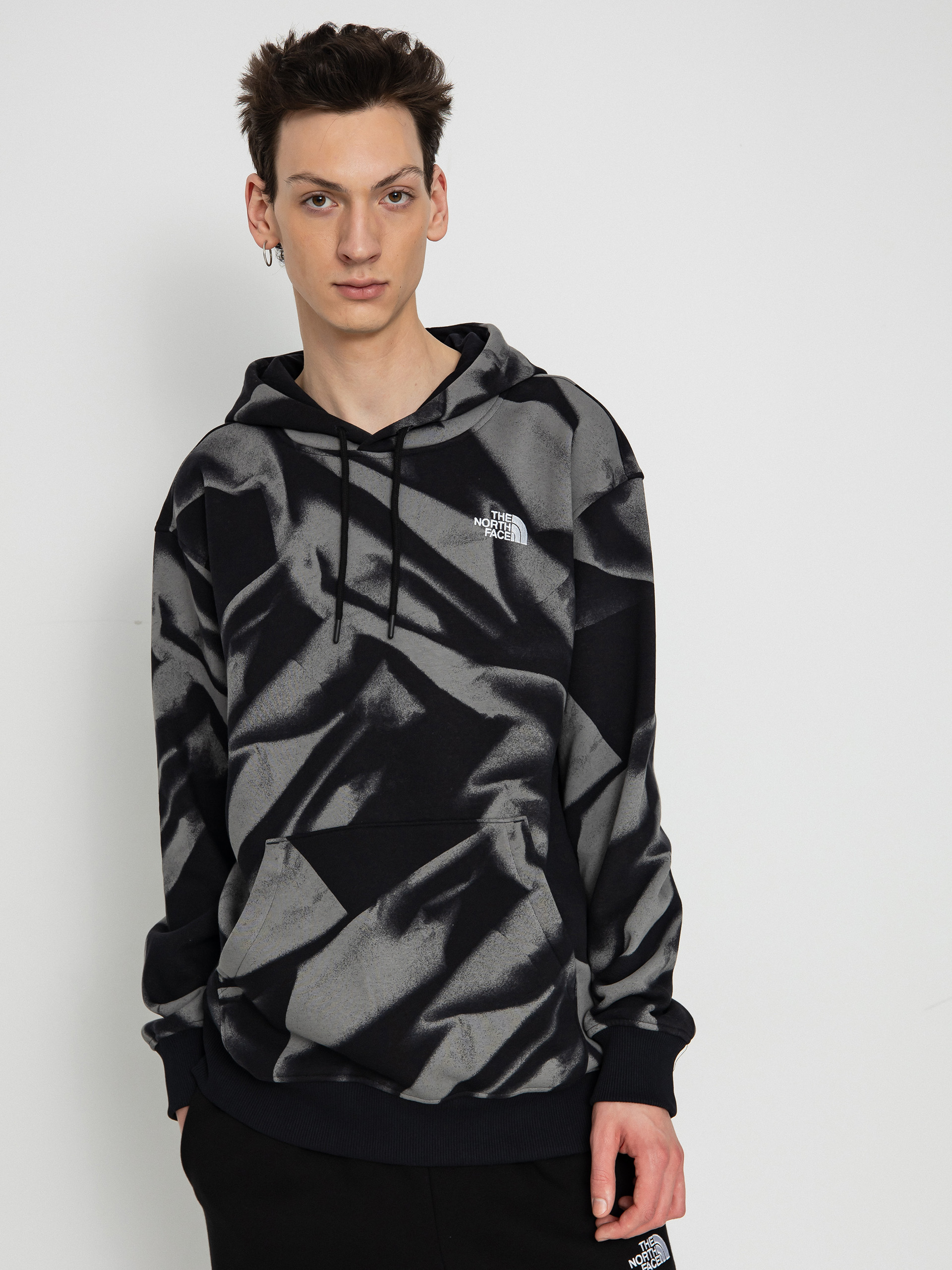 The North Face Essential HD Print Kapucnis pulóver (smoked pearl garment fo)