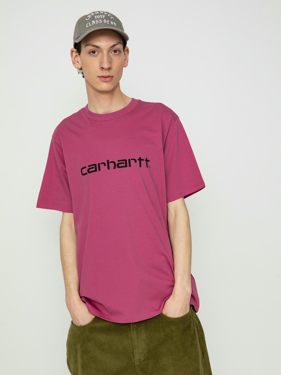 Carhartt WIP Script Póló (magenta/black)