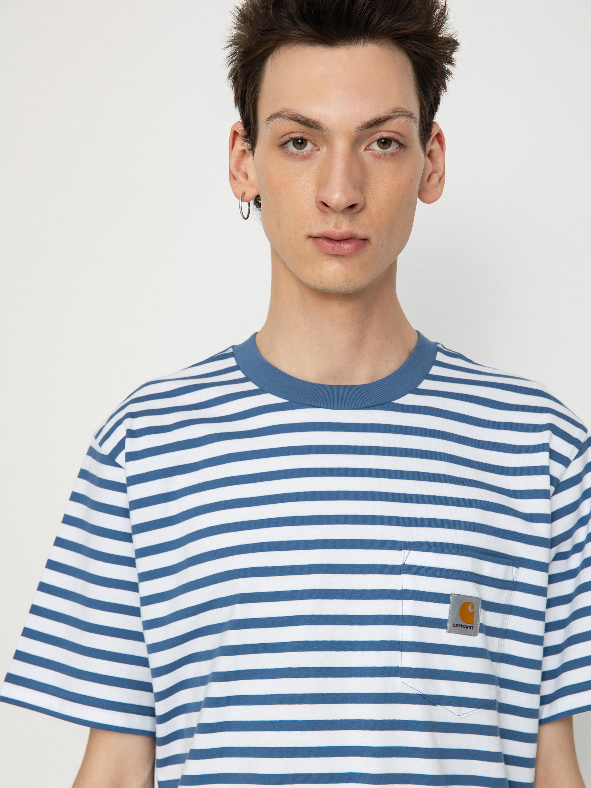 Póló Carhartt WIP Seidler Pocket (seidler stripe/sorrent/white)