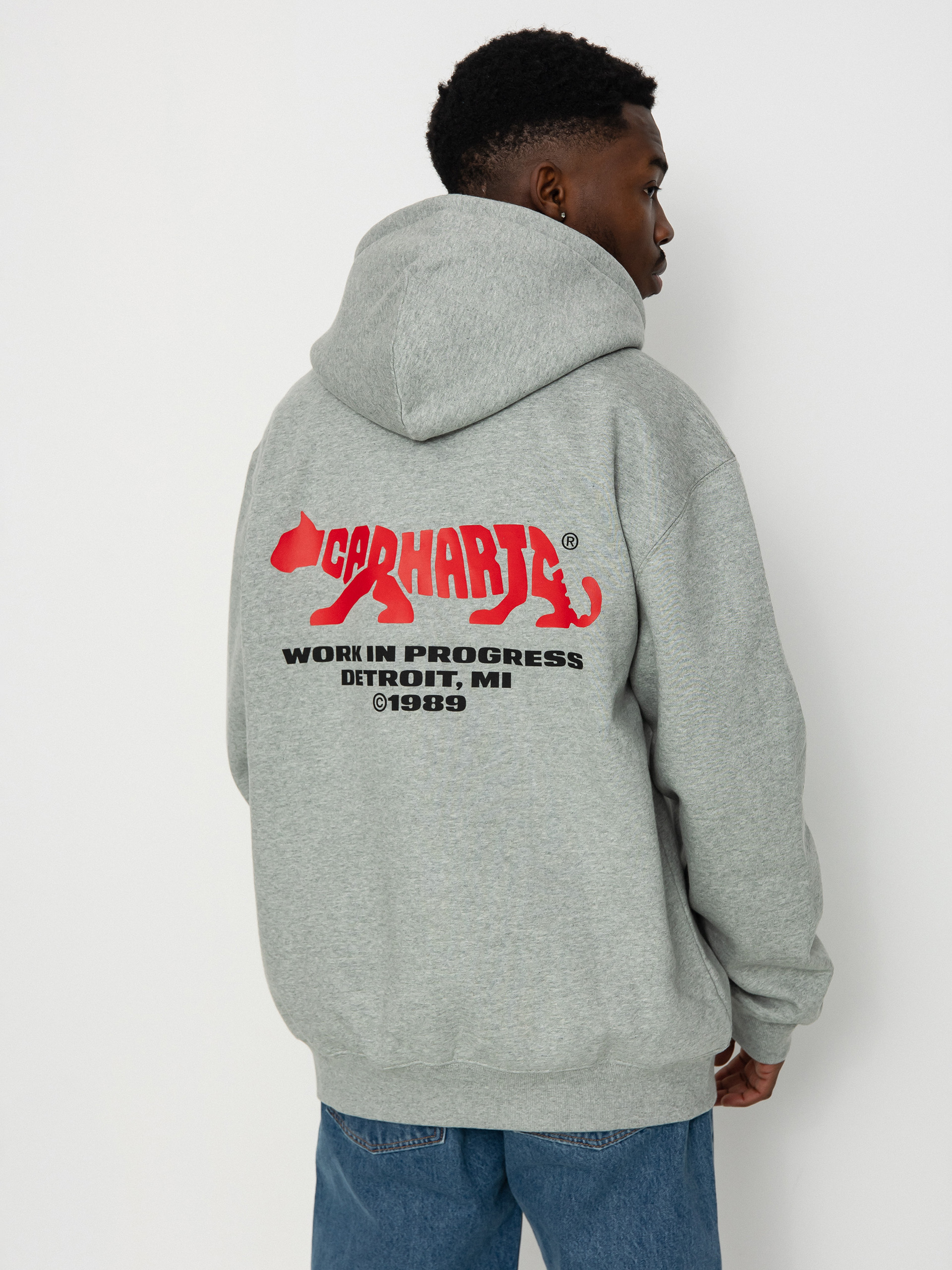 Carhartt WIP Rocky Script HD Kapucnis pulóver (grey heather)