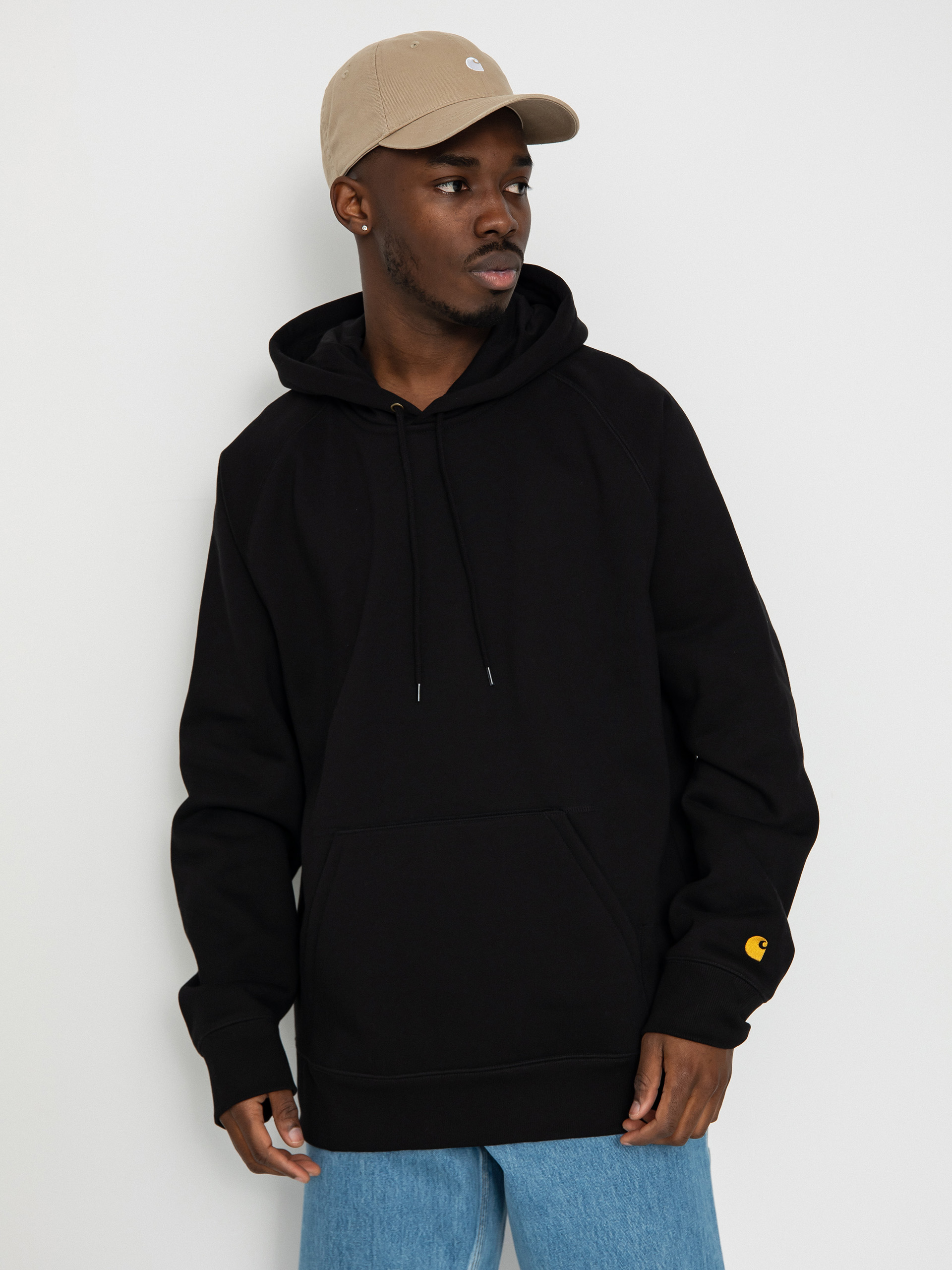 Kapucnis pulóver Carhartt WIP Chase HD (black/gold)