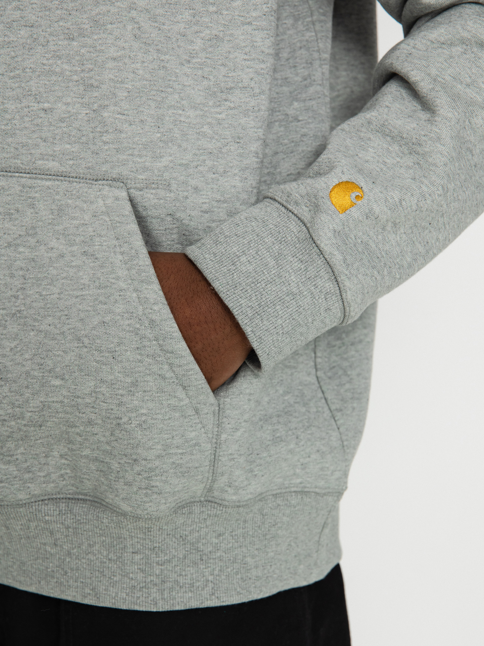 Kapucnis pulóver Carhartt WIP Chase HD (grey heather/gold)