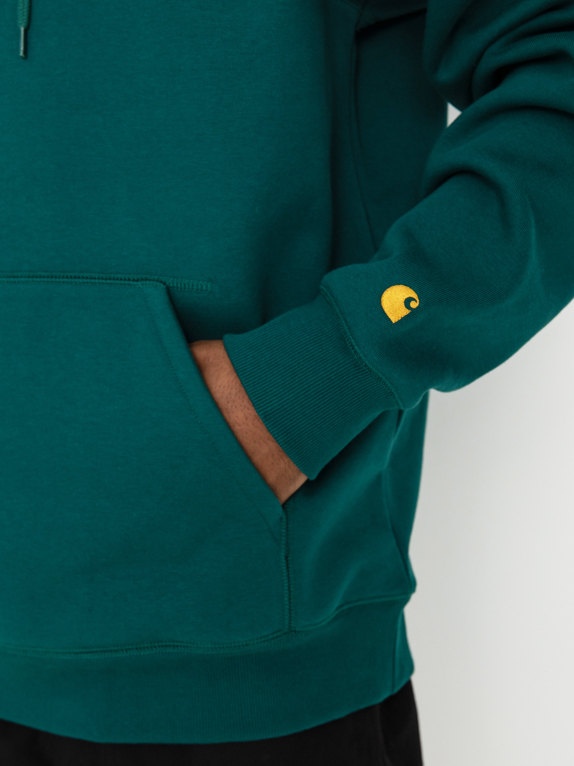 Kapucnis pulóver Carhartt WIP Chase HD (chervil/gold)