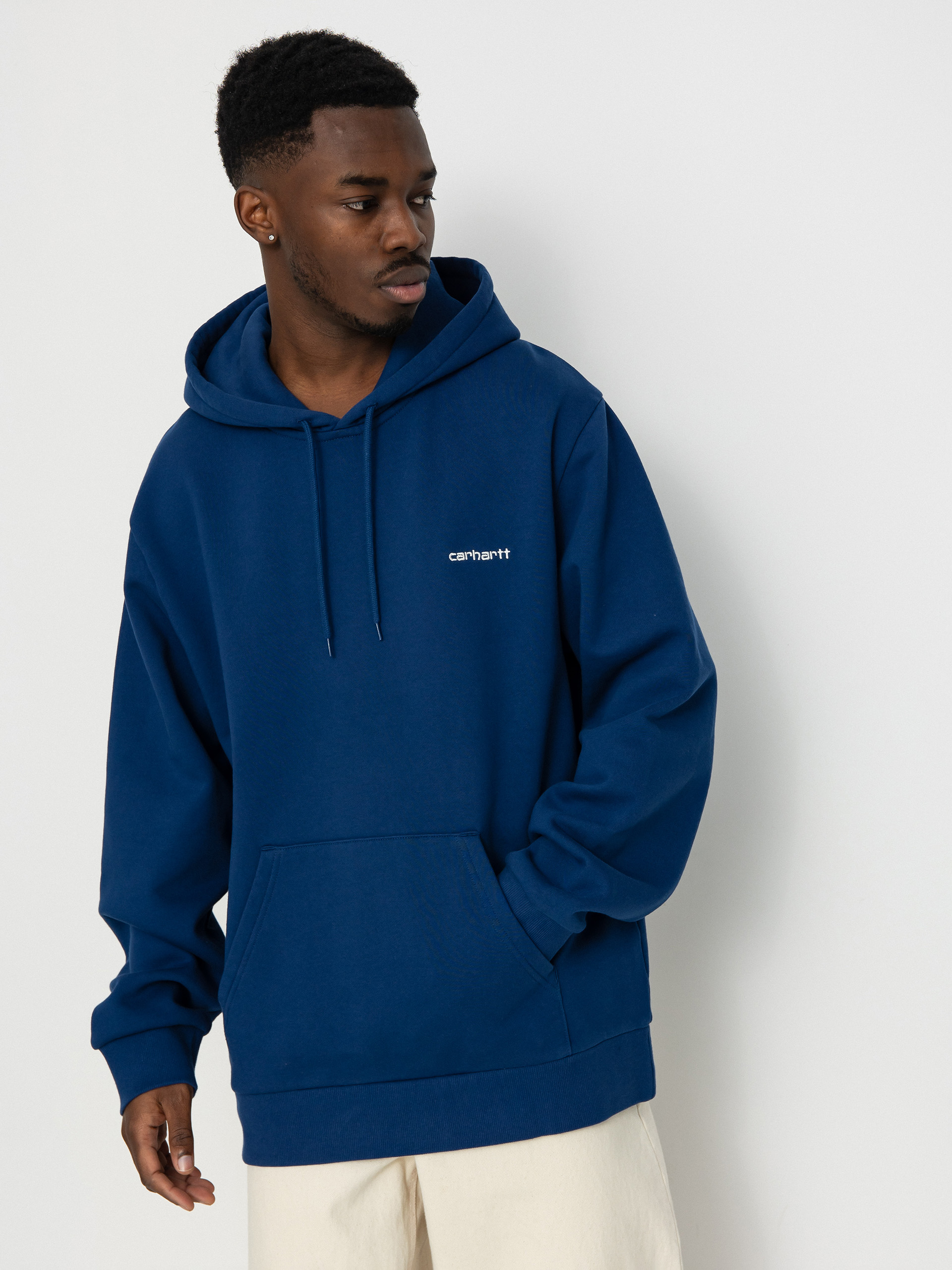Carhartt WIP Script Embroidery HD Kapucnis pulóver (elder/white)