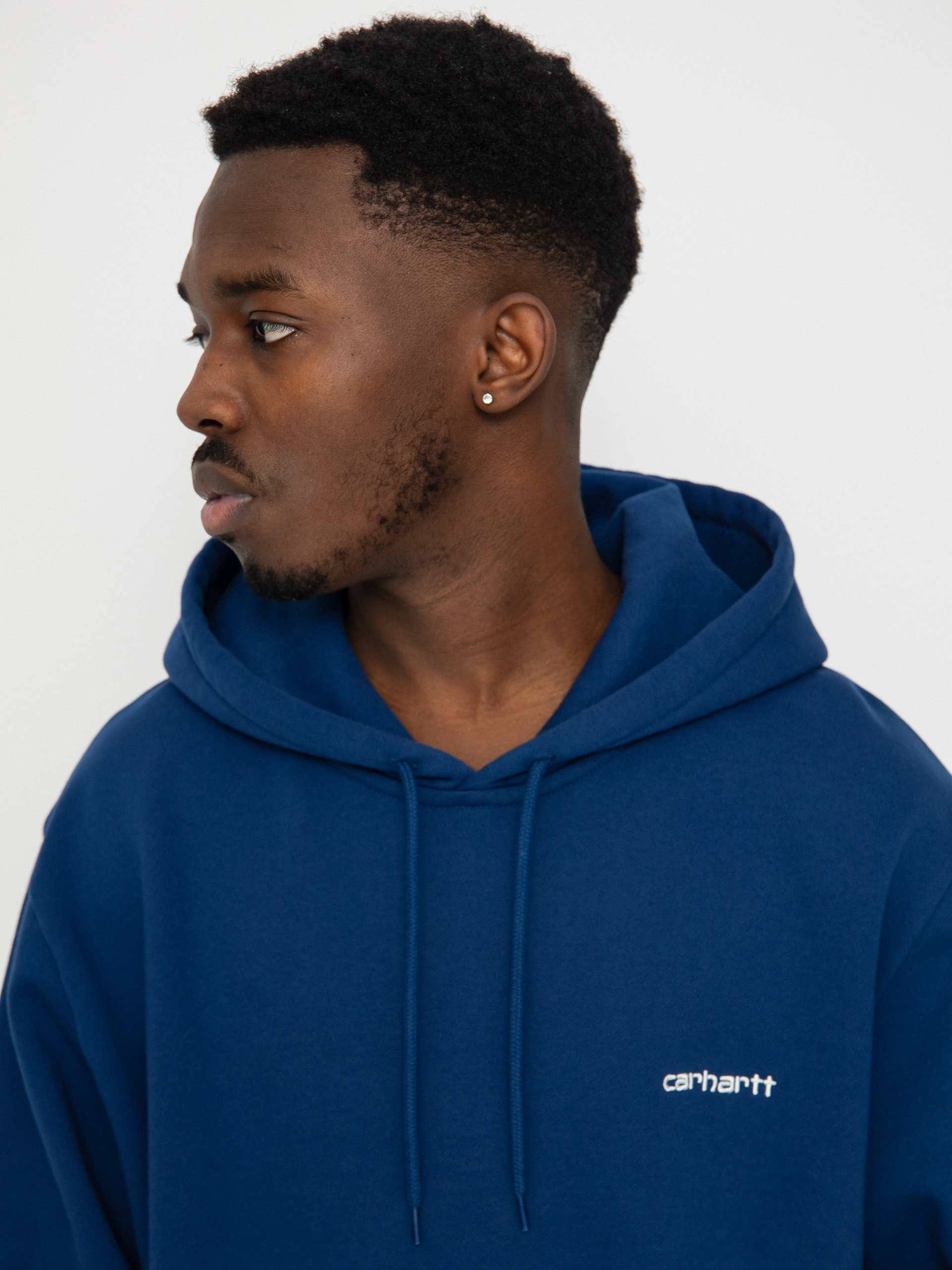 Carhartt WIP Script Embroidery HD Kapucnis pulóver (elder/white)