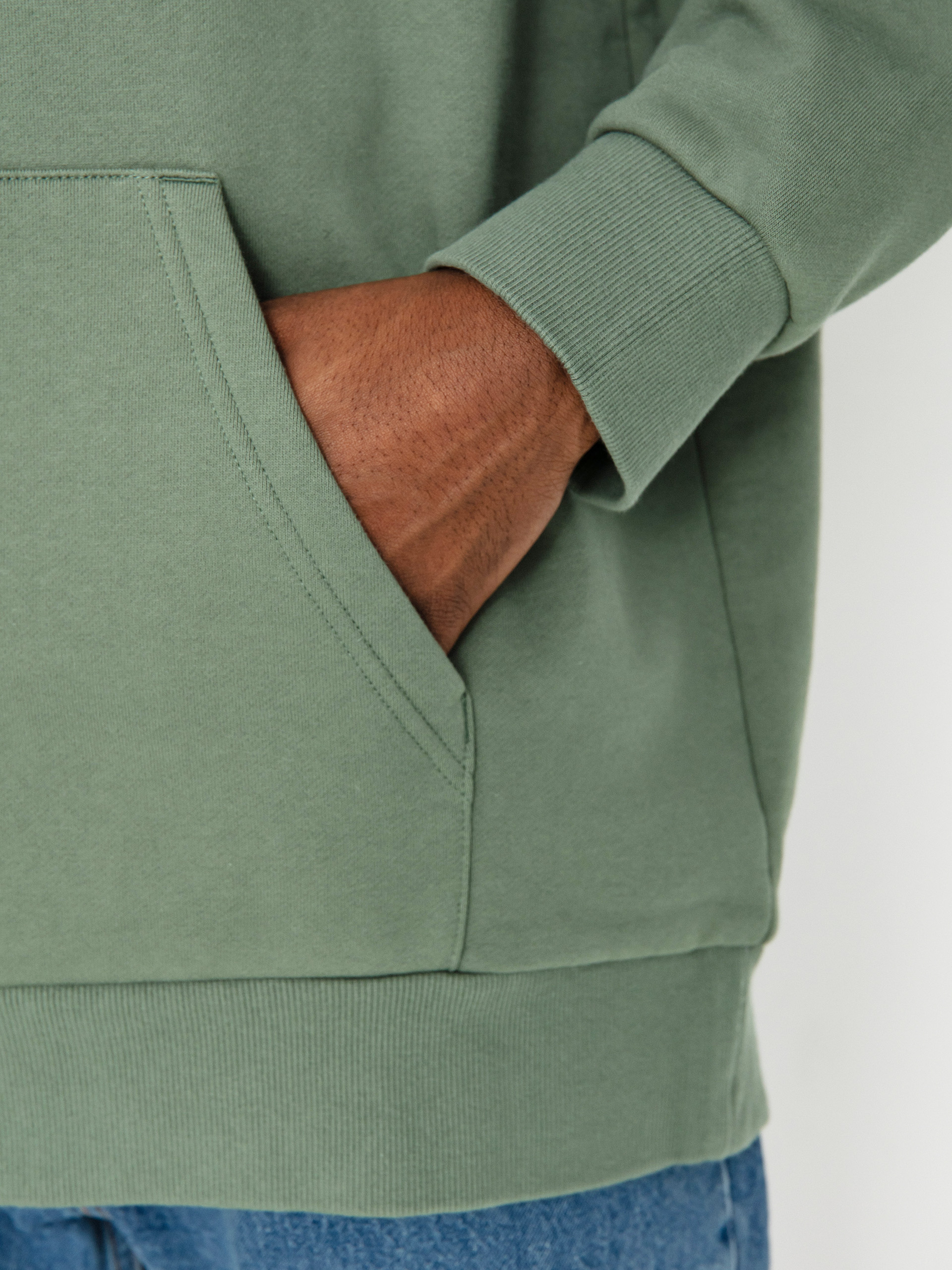 Carhartt WIP Script Embroidery HD Kapucnis pulóver (park/white)