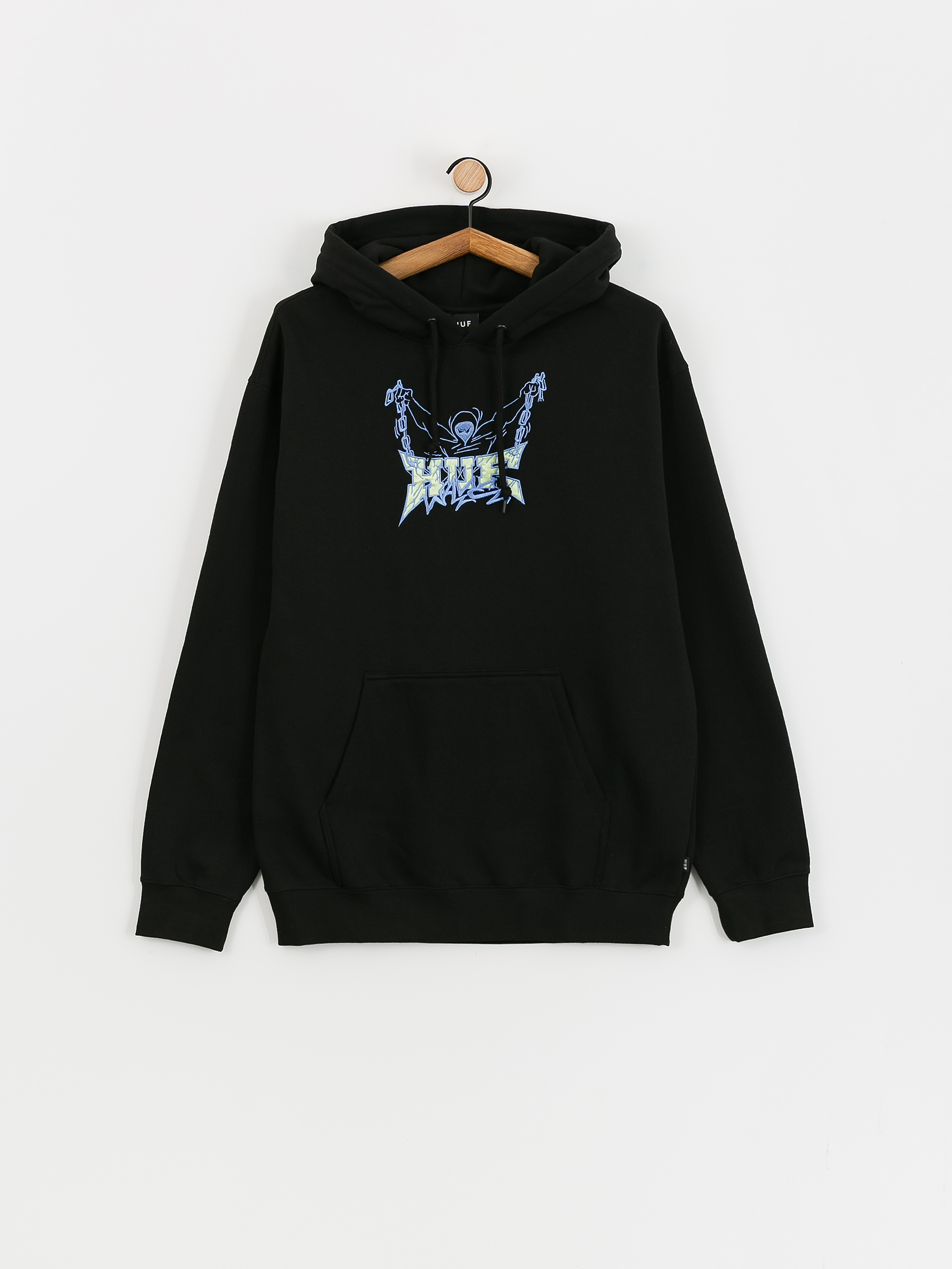 Kapucnis pulóver HUF Zine HD (black)