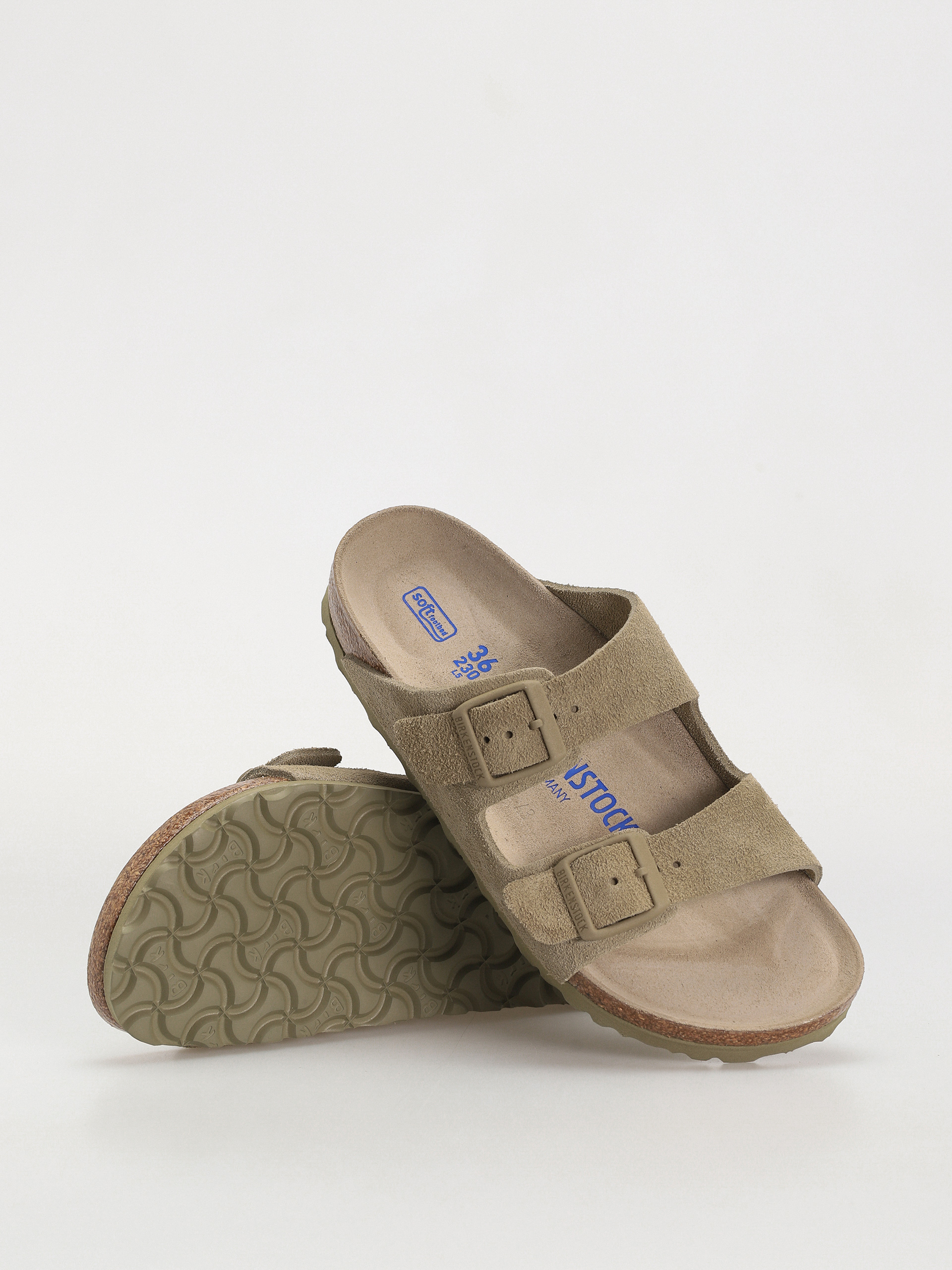 Flip-flop papucsok Birkenstock Arizona Suede Leather Narrow Wmn (faded khaki)