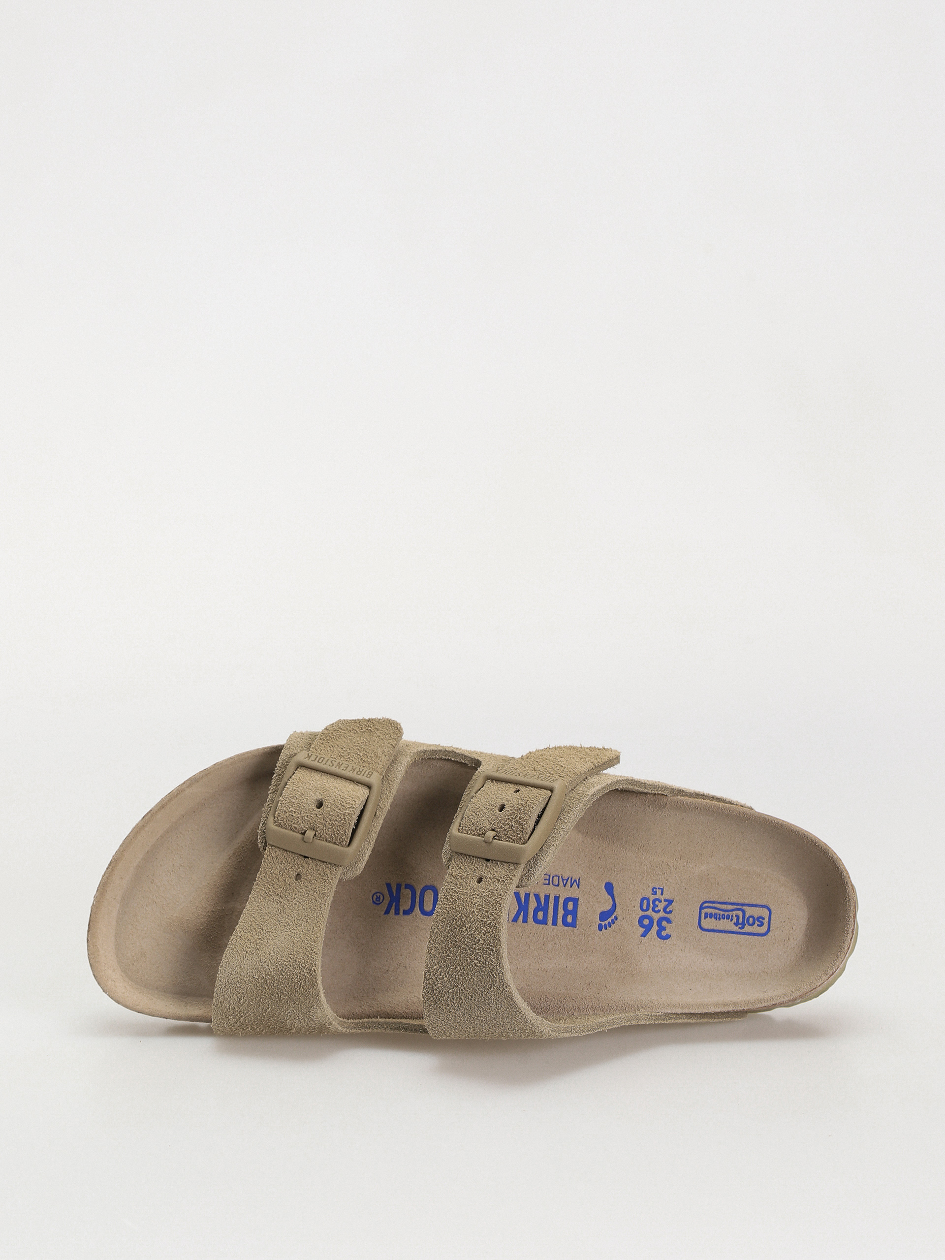 Flip-flop papucsok Birkenstock Arizona Suede Leather Narrow Wmn (faded khaki)