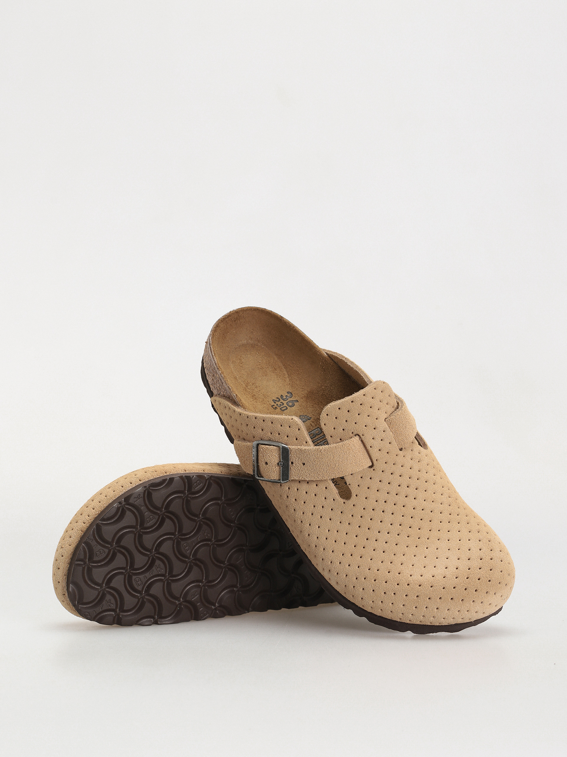 Flip-flop papucsok Birkenstock Boston Suede Embossed Narrow Wmn (emboss dots new beige)