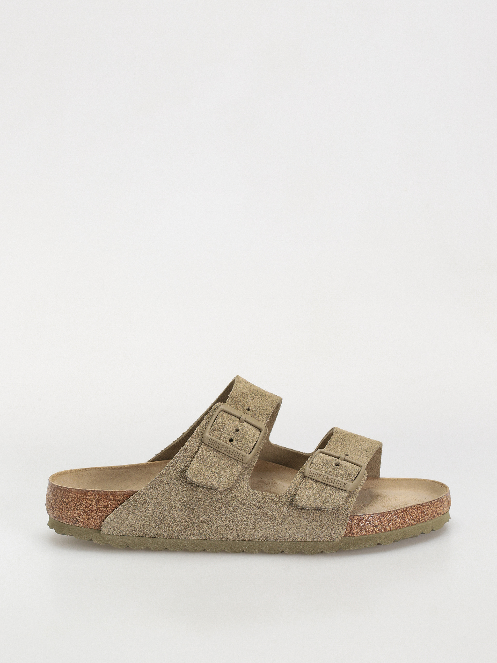 Flip-flop papucsok Birkenstock Arizona Suede Leather Regular (faded khaki)