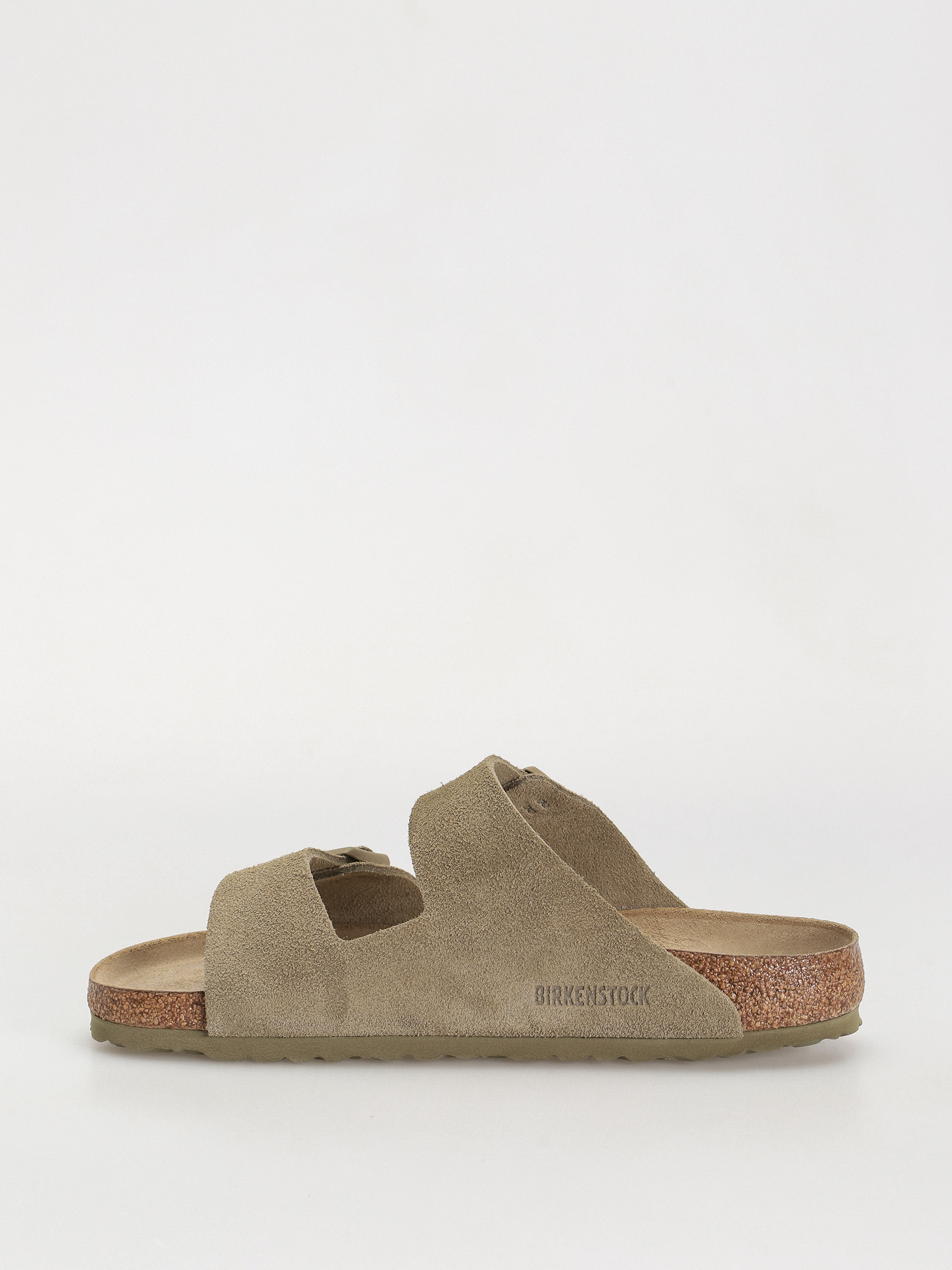 Flip-flop papucsok Birkenstock Arizona Suede Leather Regular (faded khaki)