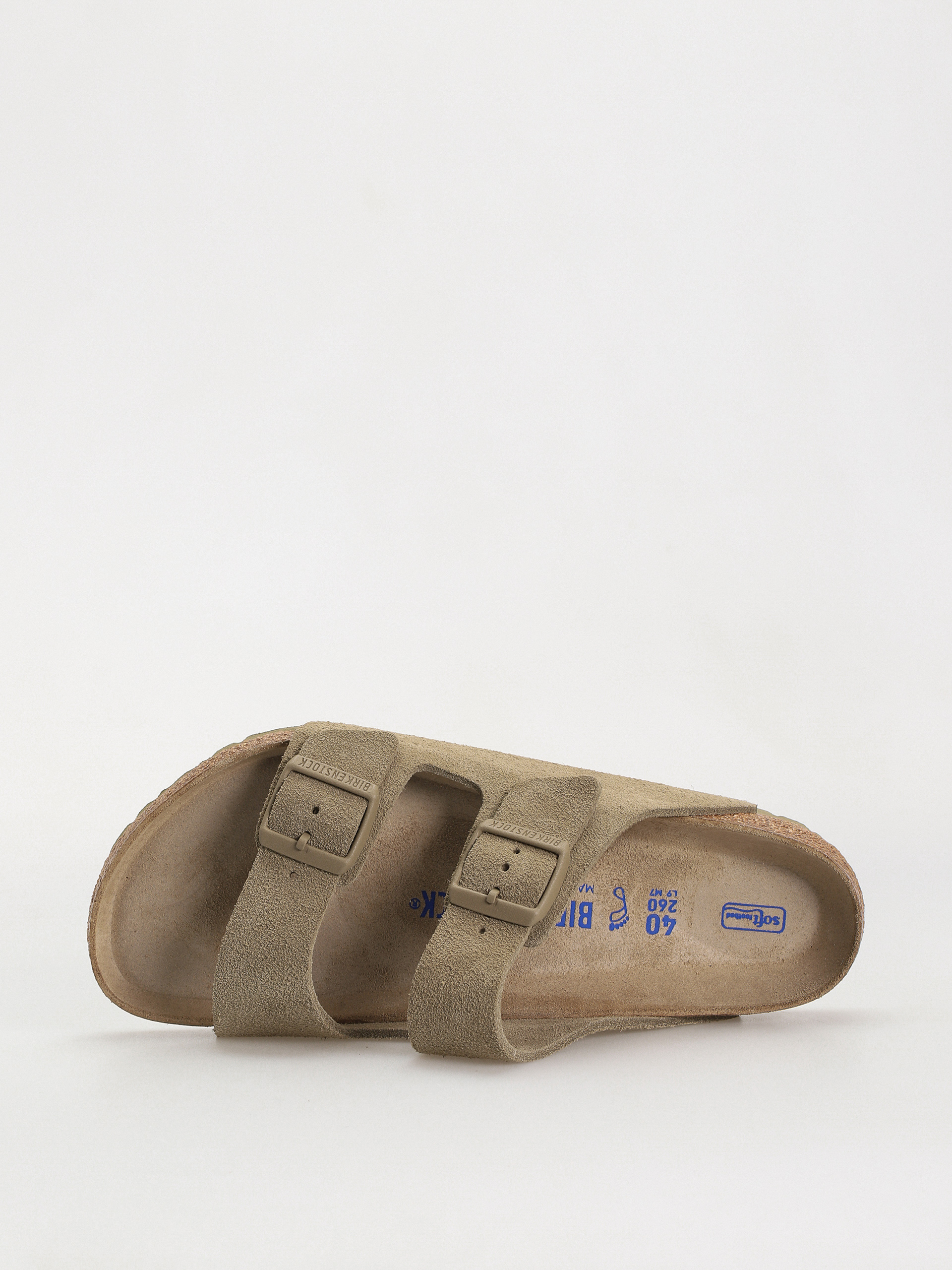 Flip-flop papucsok Birkenstock Arizona Suede Leather Regular (faded khaki)