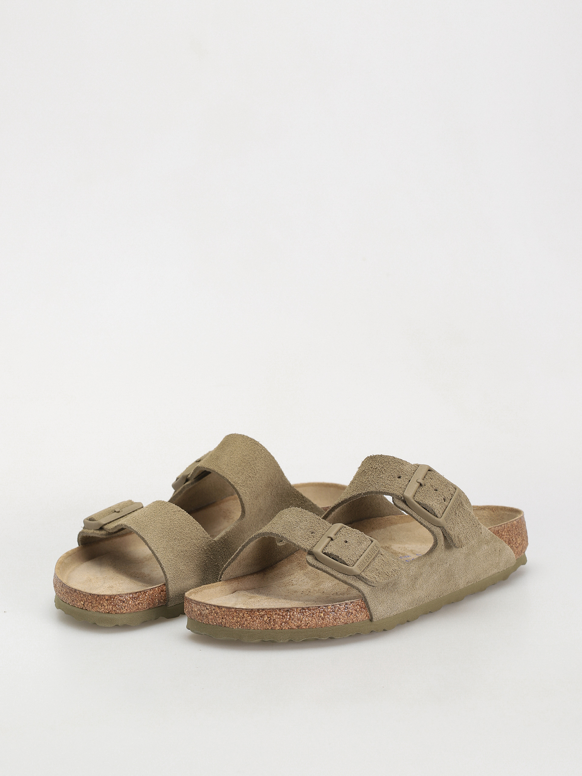 Flip-flop papucsok Birkenstock Arizona Suede Leather Regular (faded khaki)