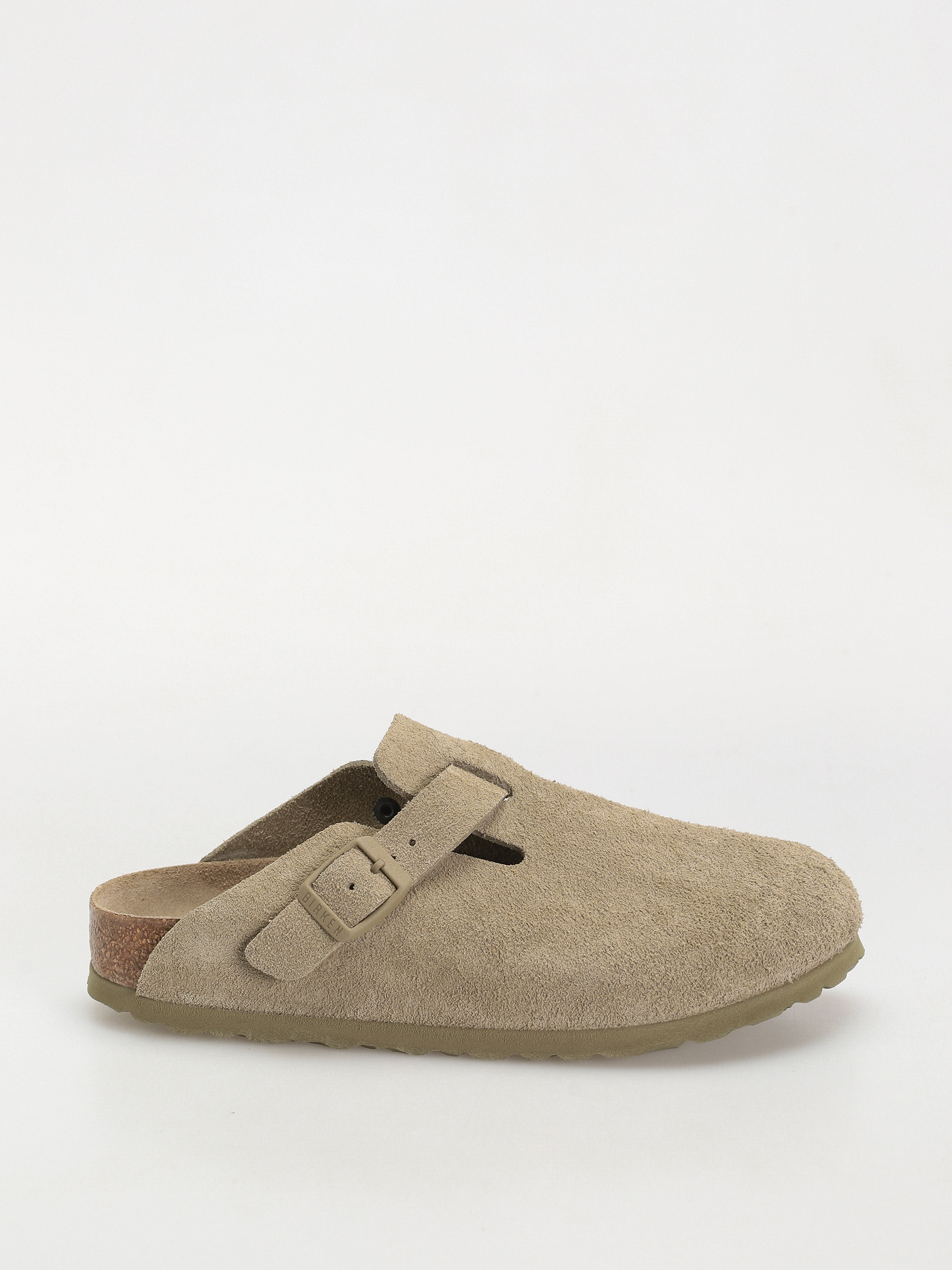 Flip-flop papucsok Birkenstock Boston Suede Leather Narrow Wmn (faded khaki)
