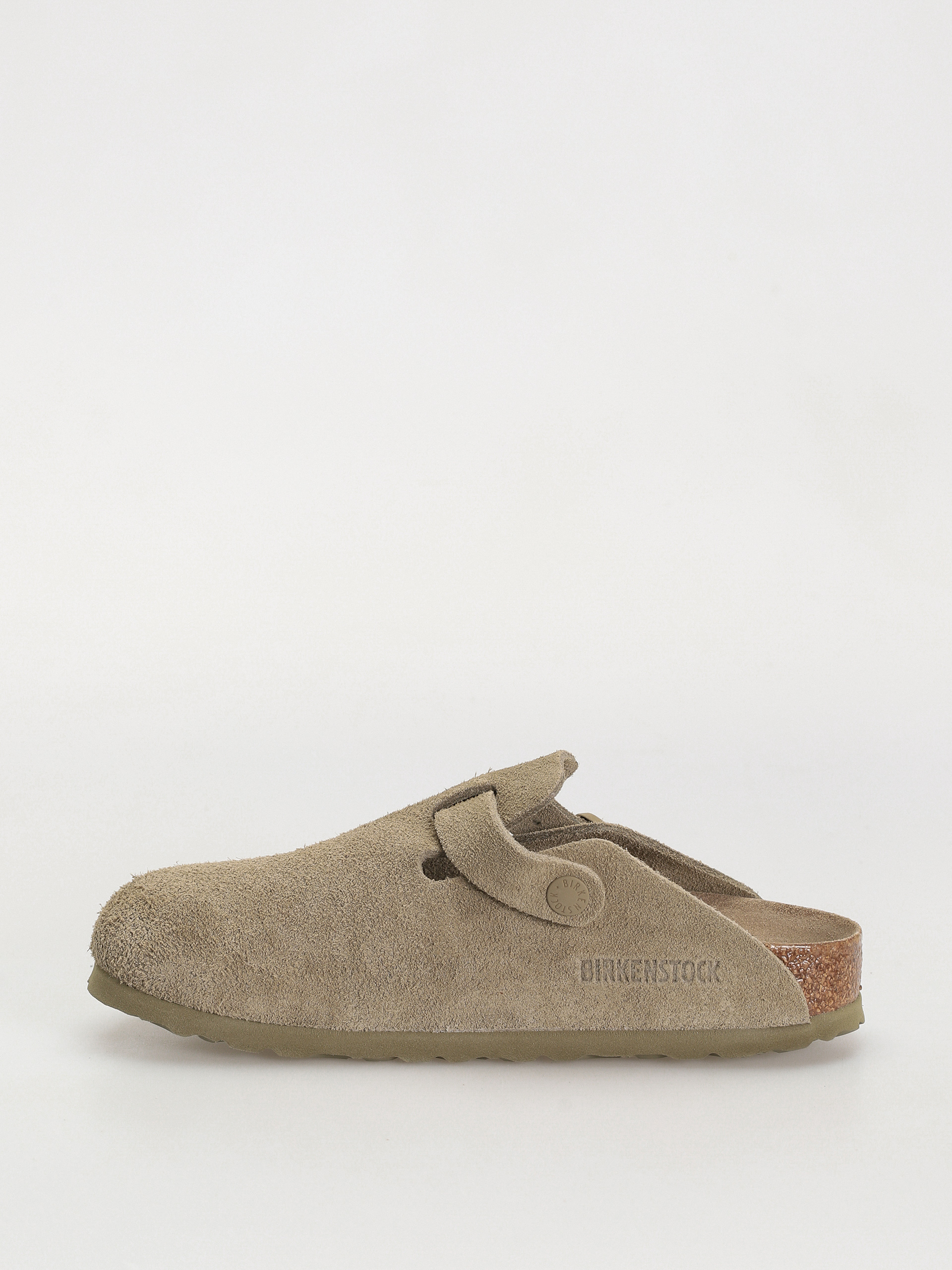 Flip-flop papucsok Birkenstock Boston Suede Leather Narrow Wmn (faded khaki)