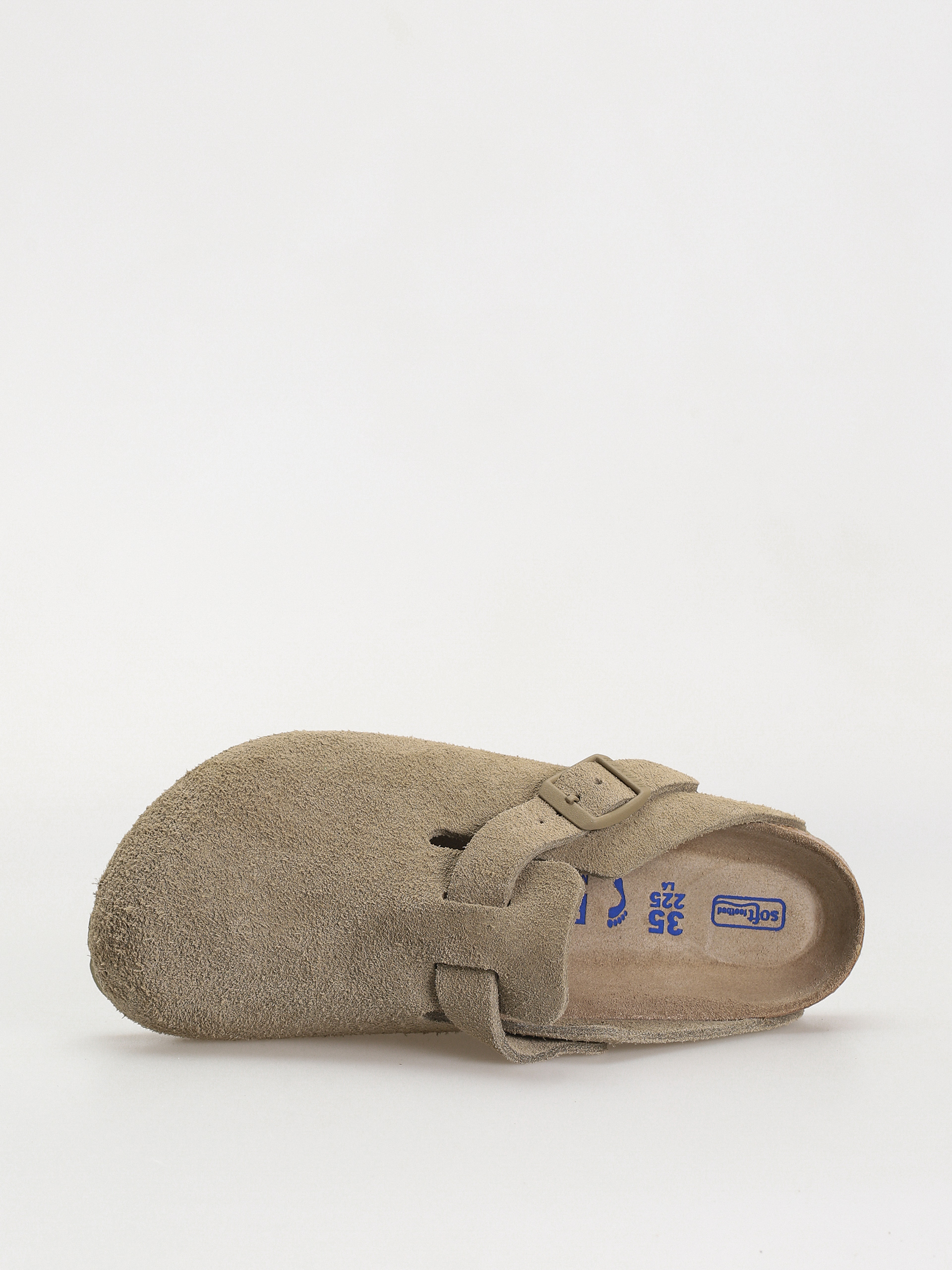 Flip-flop papucsok Birkenstock Boston Suede Leather Narrow Wmn (faded khaki)