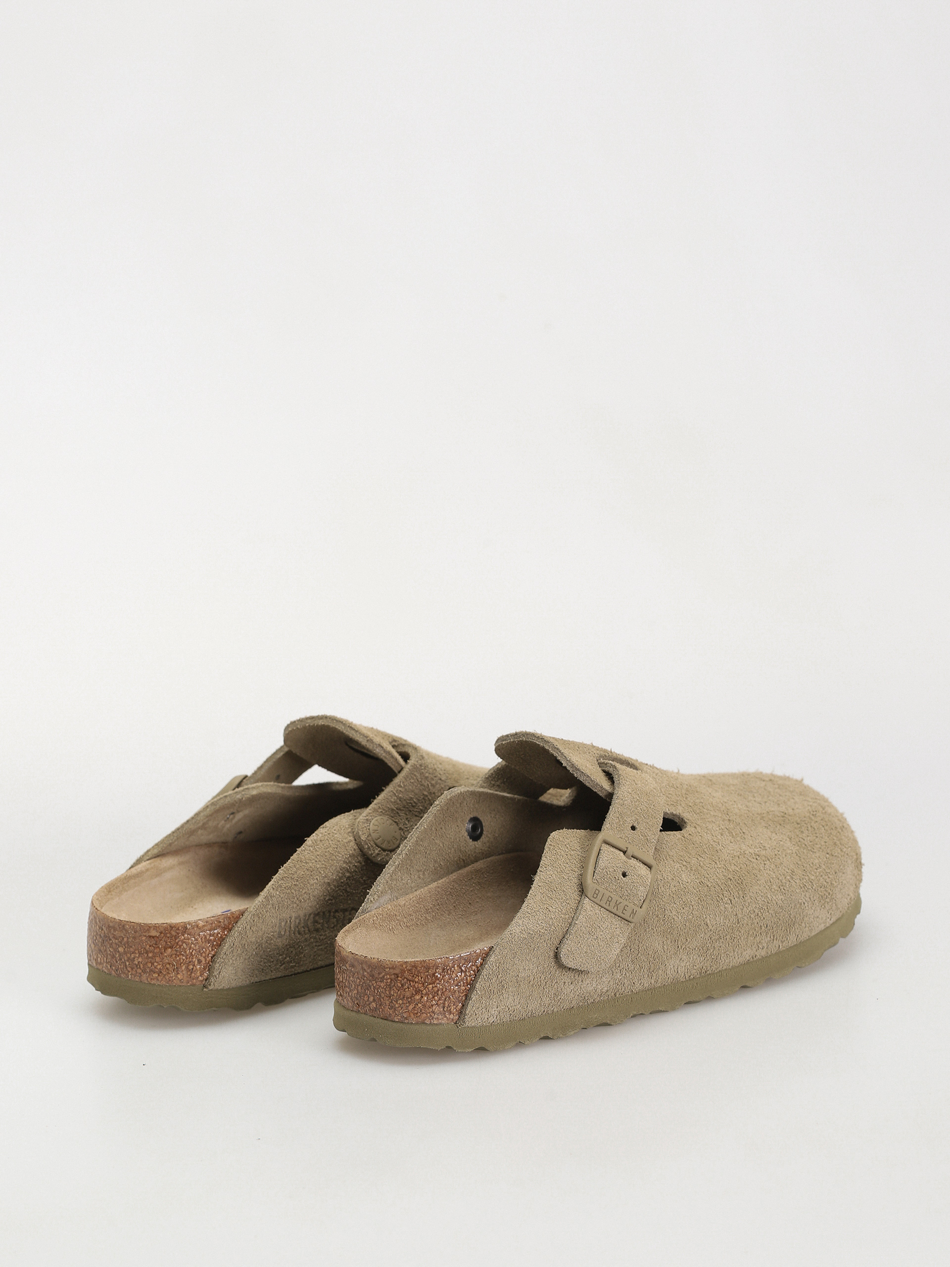 Flip-flop papucsok Birkenstock Boston Suede Leather Narrow Wmn (faded khaki)