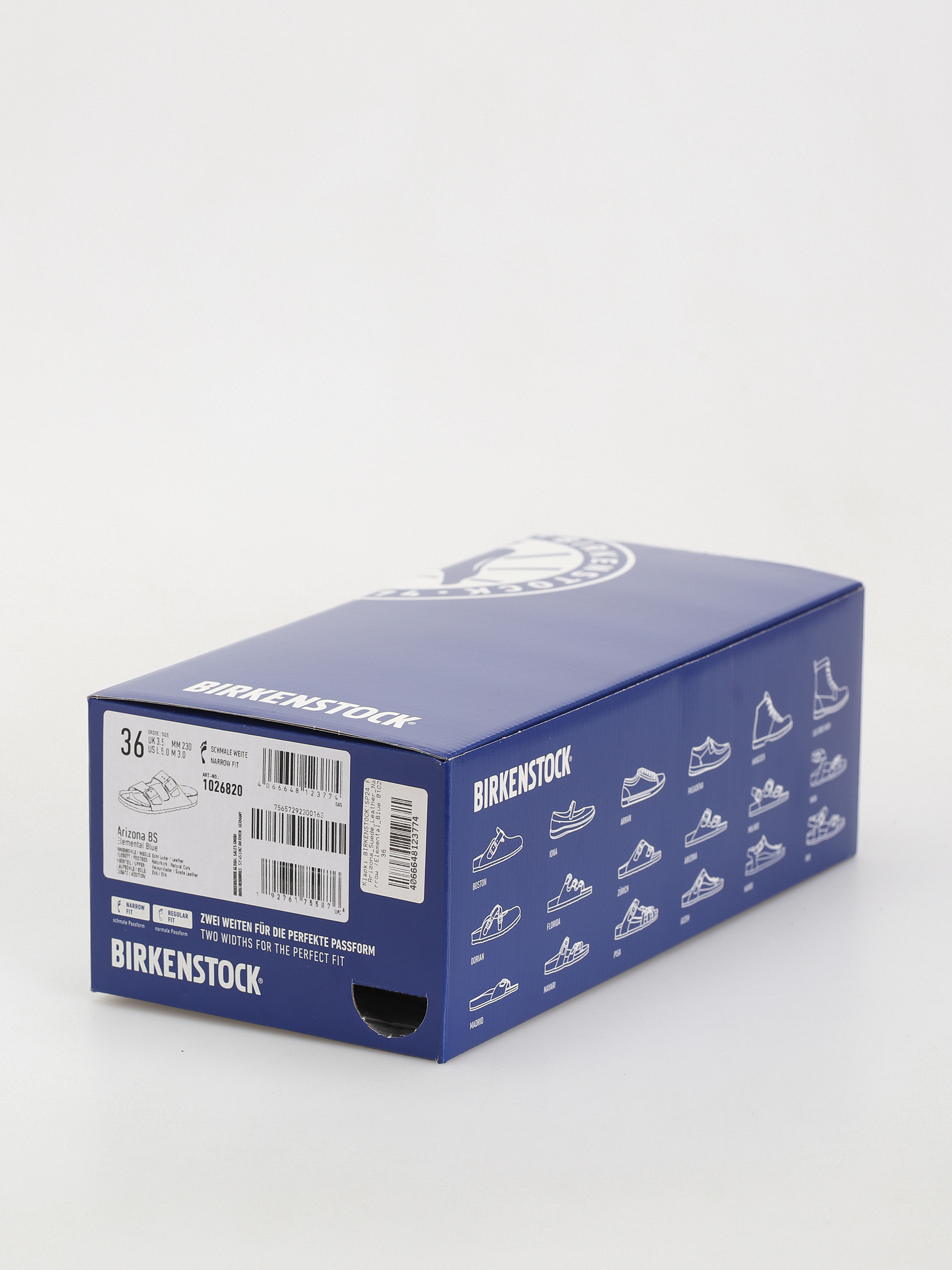 Flip-flop papucsok Birkenstock Arizona Suede Leather Narrow Wmn (elemental blue)