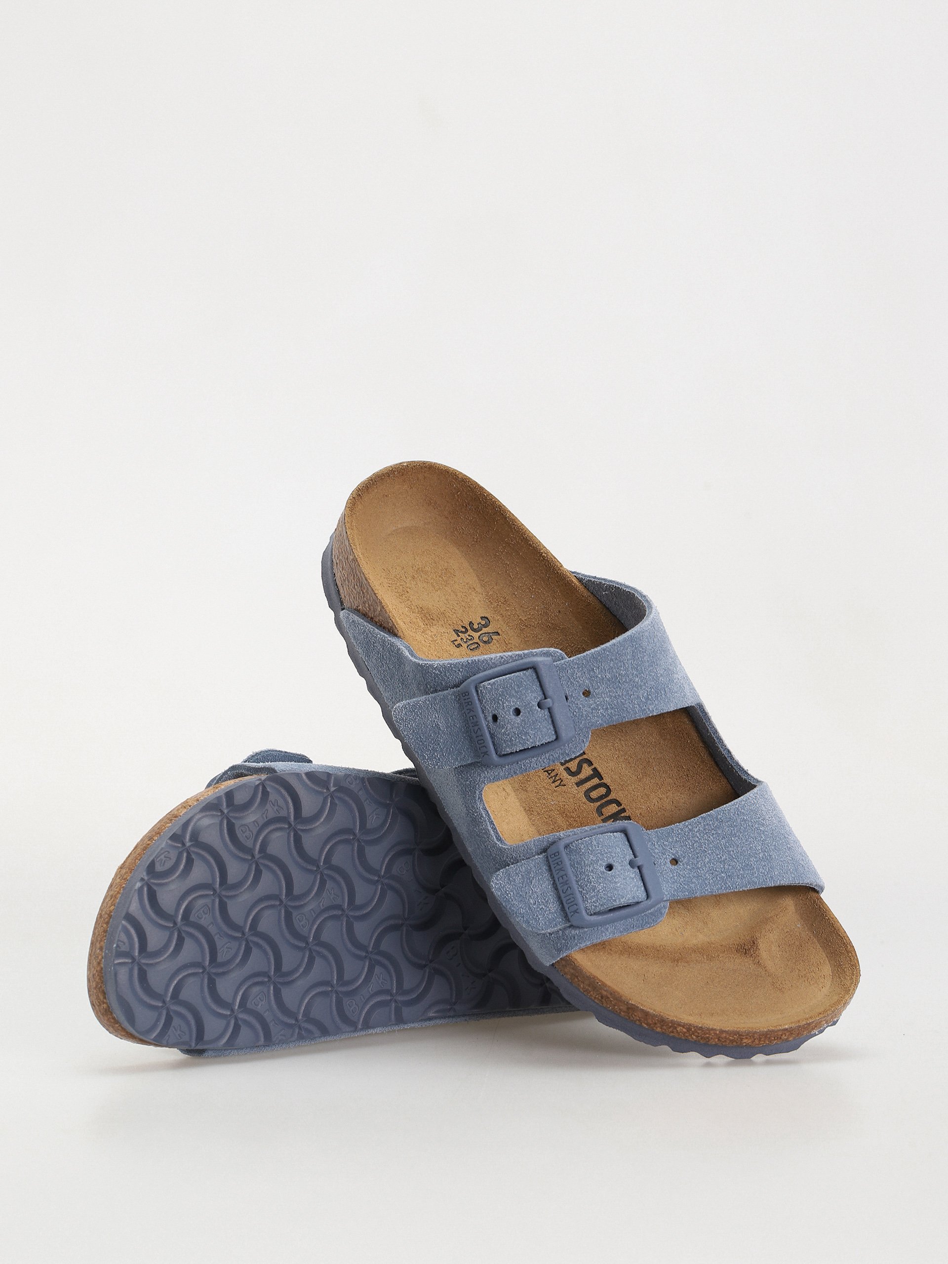 Flip-flop papucsok Birkenstock Arizona Suede Leather Narrow Wmn (elemental blue)