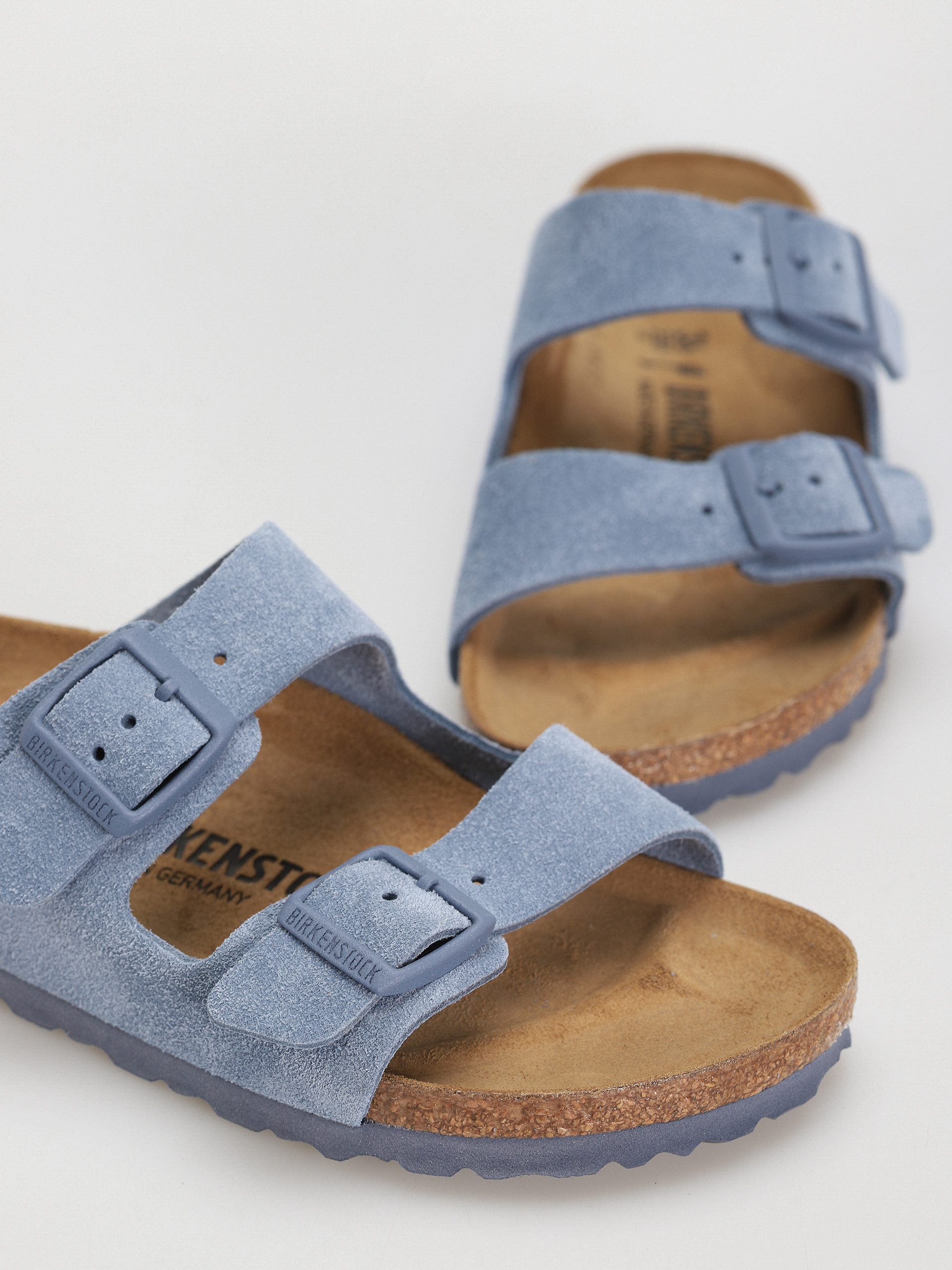 Flip-flop papucsok Birkenstock Arizona Suede Leather Narrow Wmn (elemental blue)