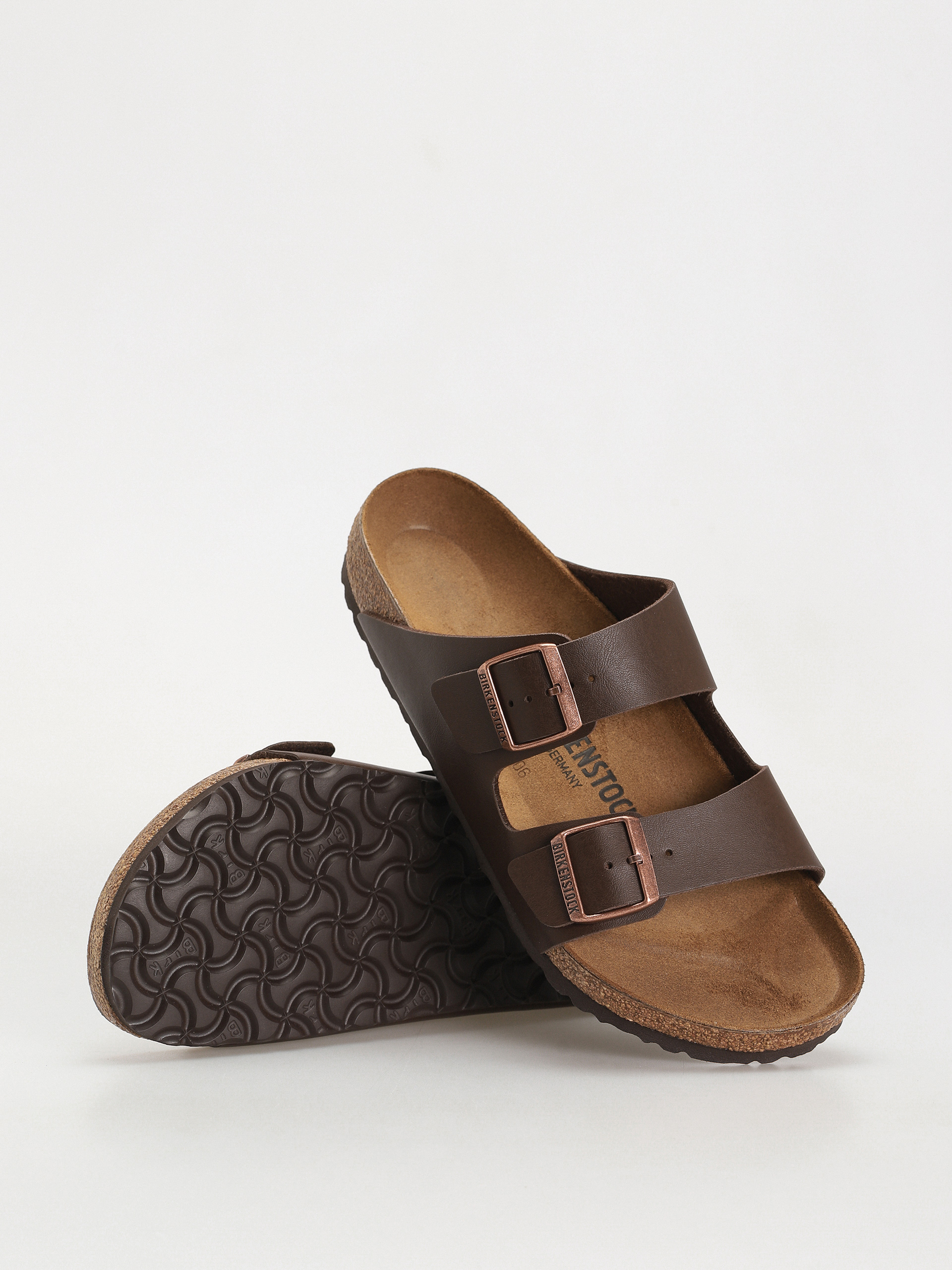 Flip-flop papucsok Birkenstock Arizona Birko Flor Regular (dark brown)