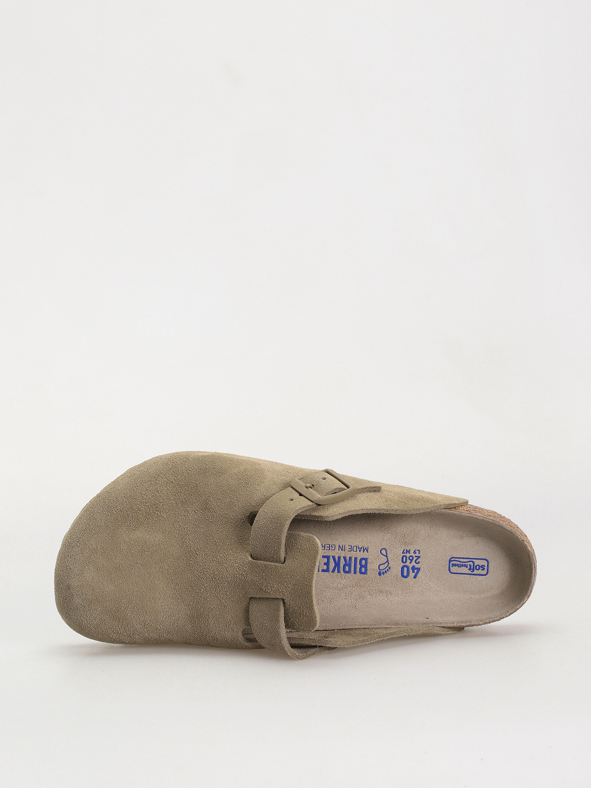 Flip-flop papucsok Birkenstock Boston Suede Leather Regular (faded khaki)