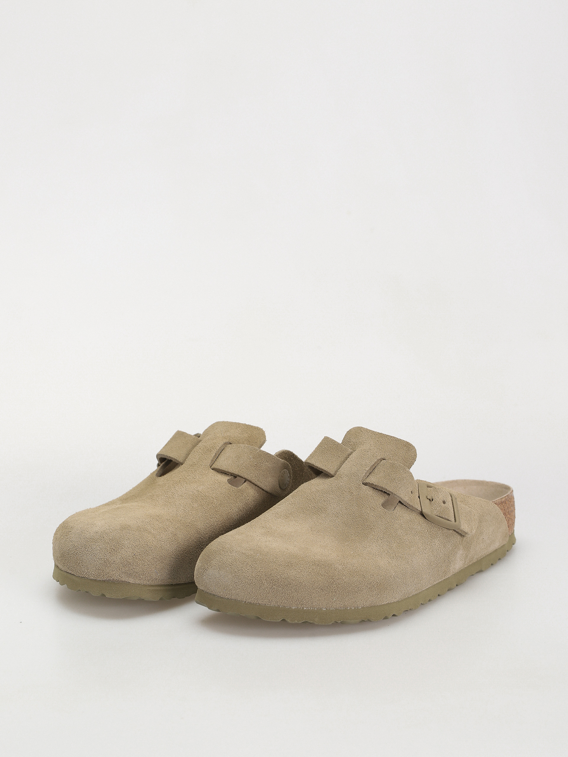 Flip-flop papucsok Birkenstock Boston Suede Leather Regular (faded khaki)