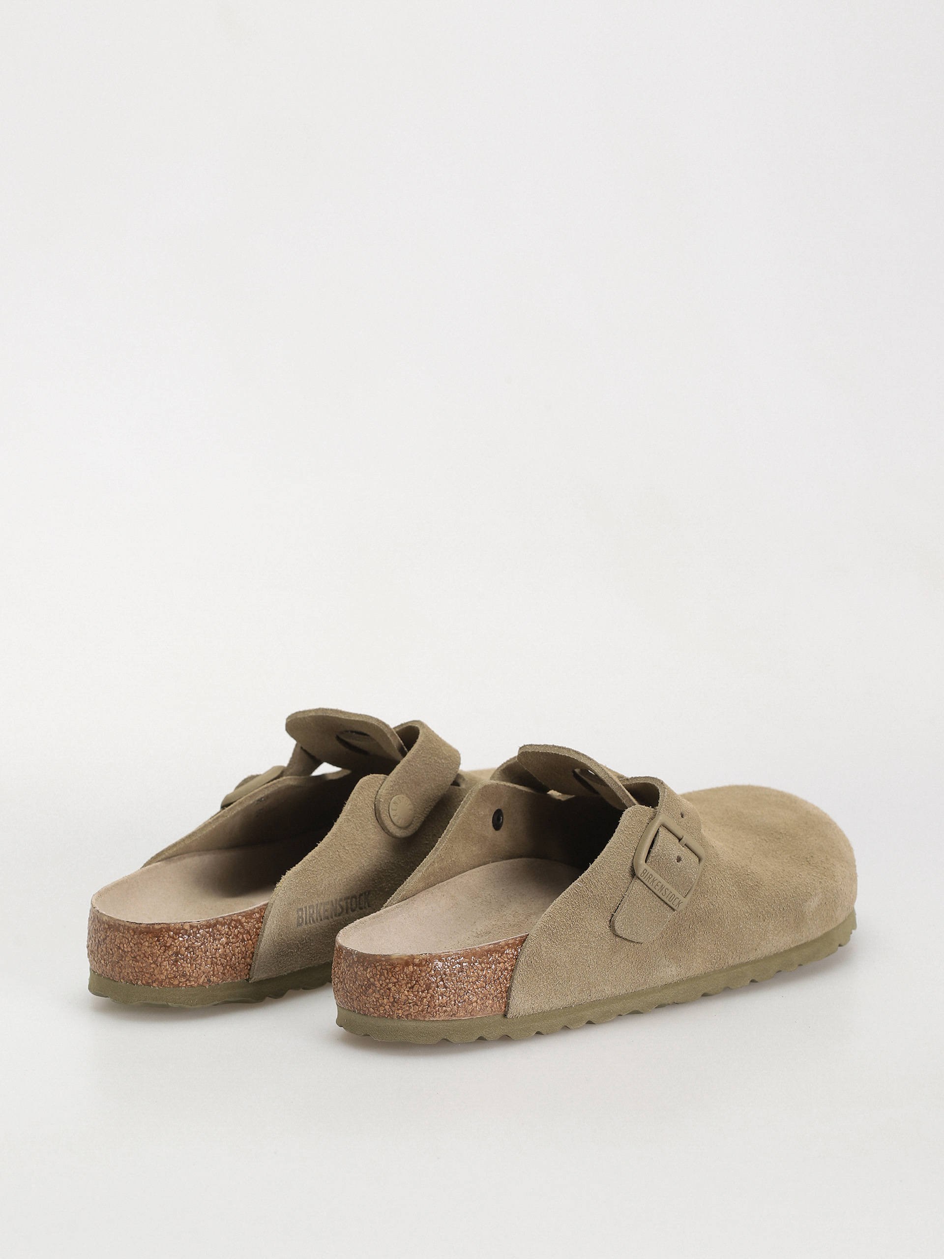 Flip-flop papucsok Birkenstock Boston Suede Leather Regular (faded khaki)