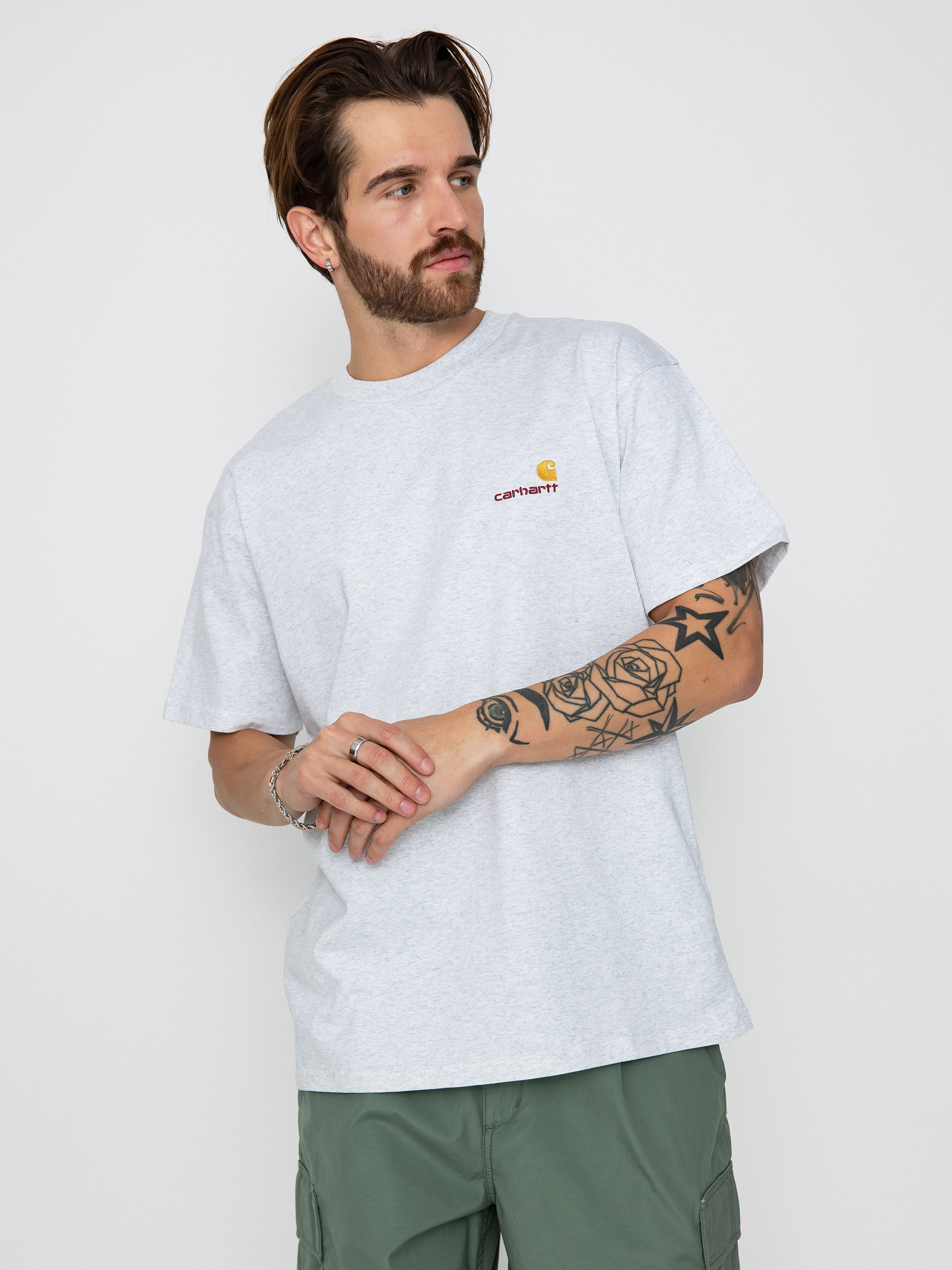 Carhartt WIP American Script Póló (ash heather)