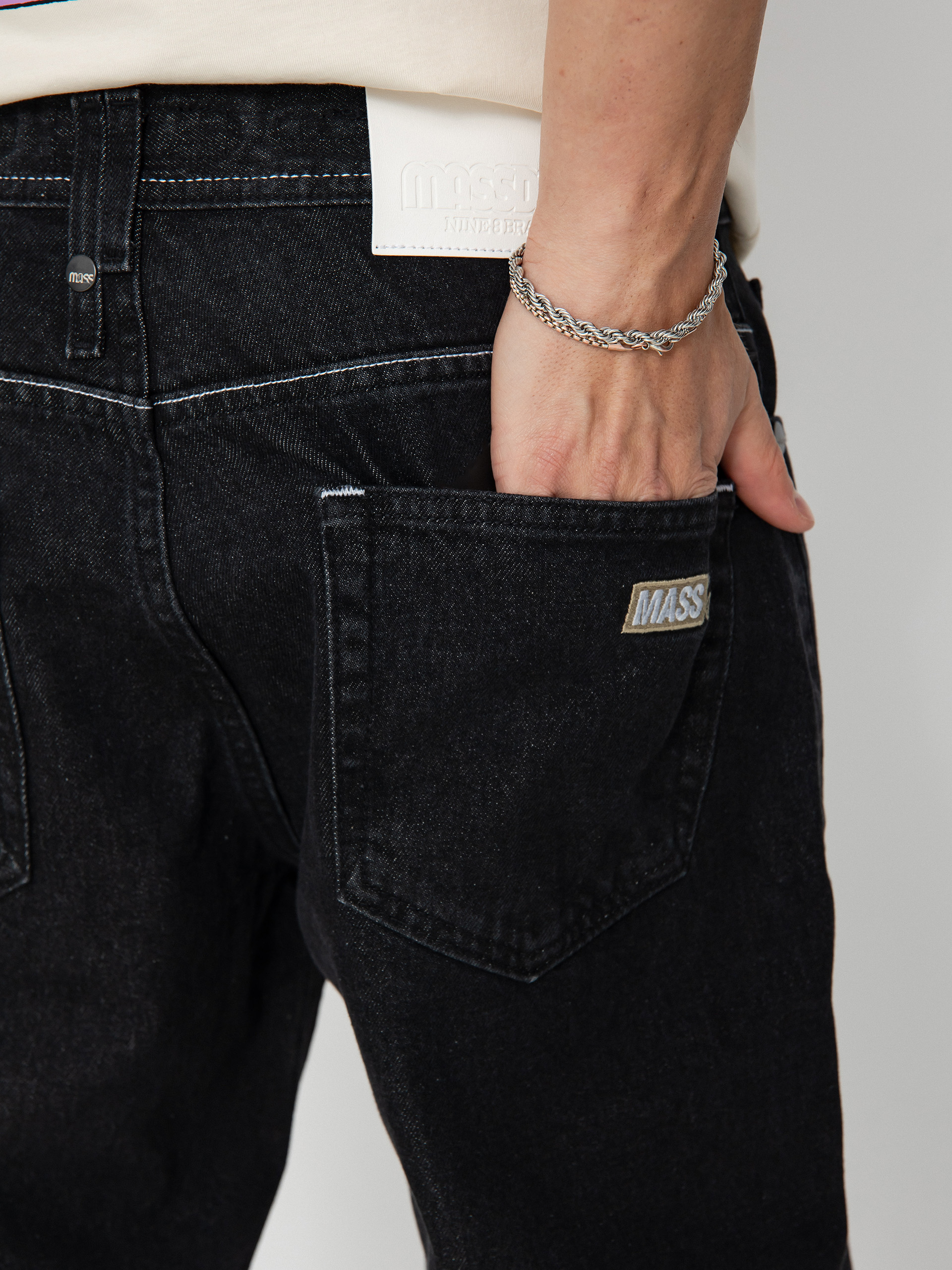 MassDnm Jeans Box Kisnadrág (black washed)