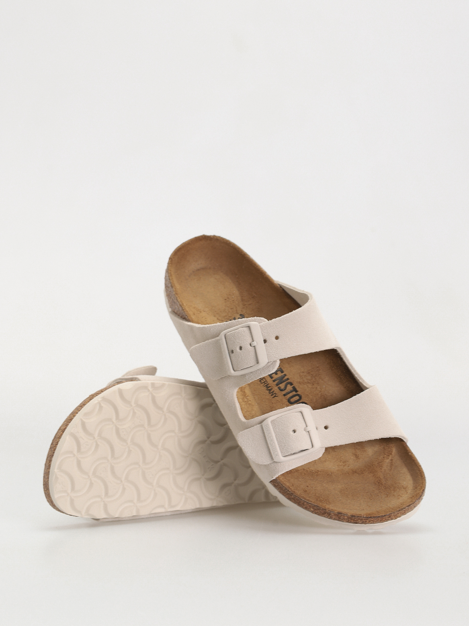 Birkenstock Arizona Suede Leather Narrow Wmn Flip-flop papucsok (antique white)