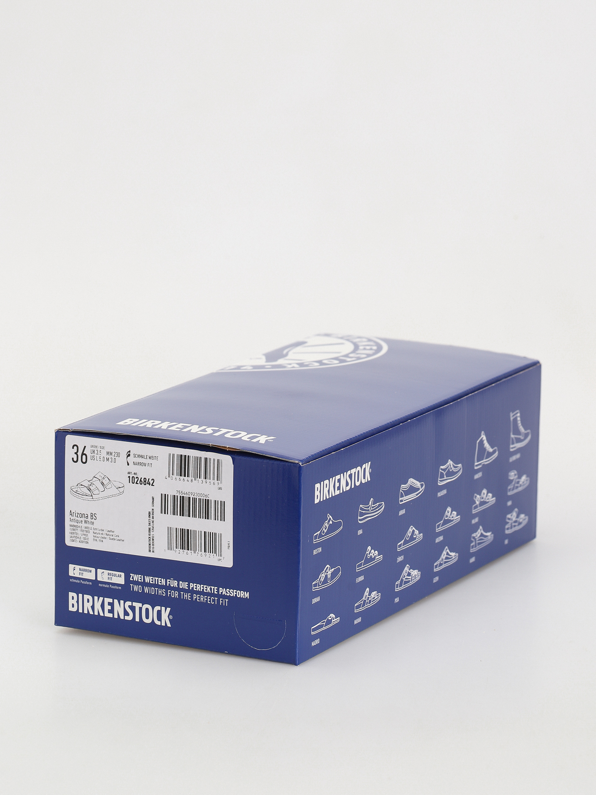 Birkenstock Arizona Suede Leather Narrow Wmn Flip-flop papucsok (antique white)