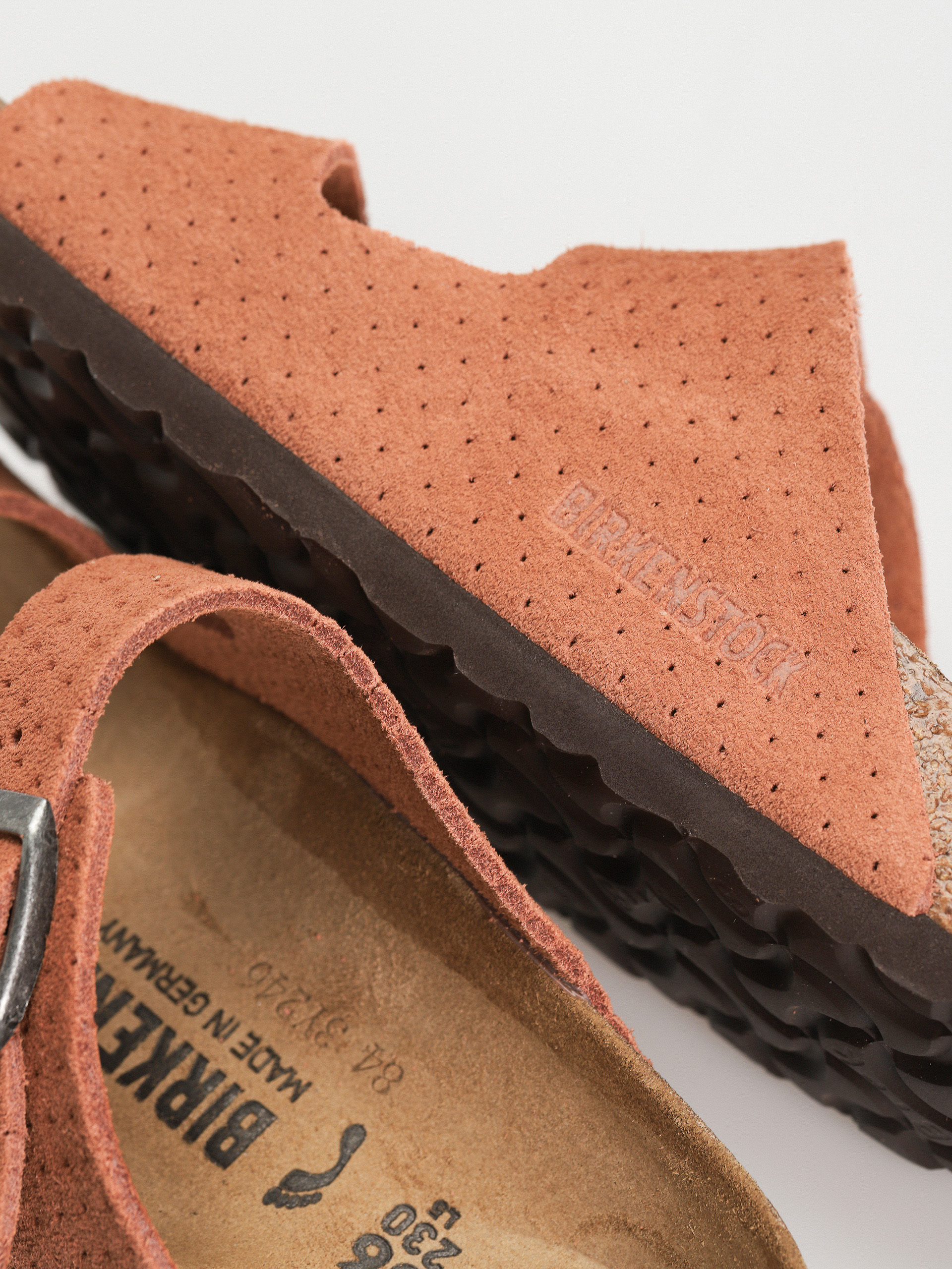 Birkenstock Arizona Suede Embossed Narrow Wmn Flip-flop papucsok (emboss dots burnt orange)