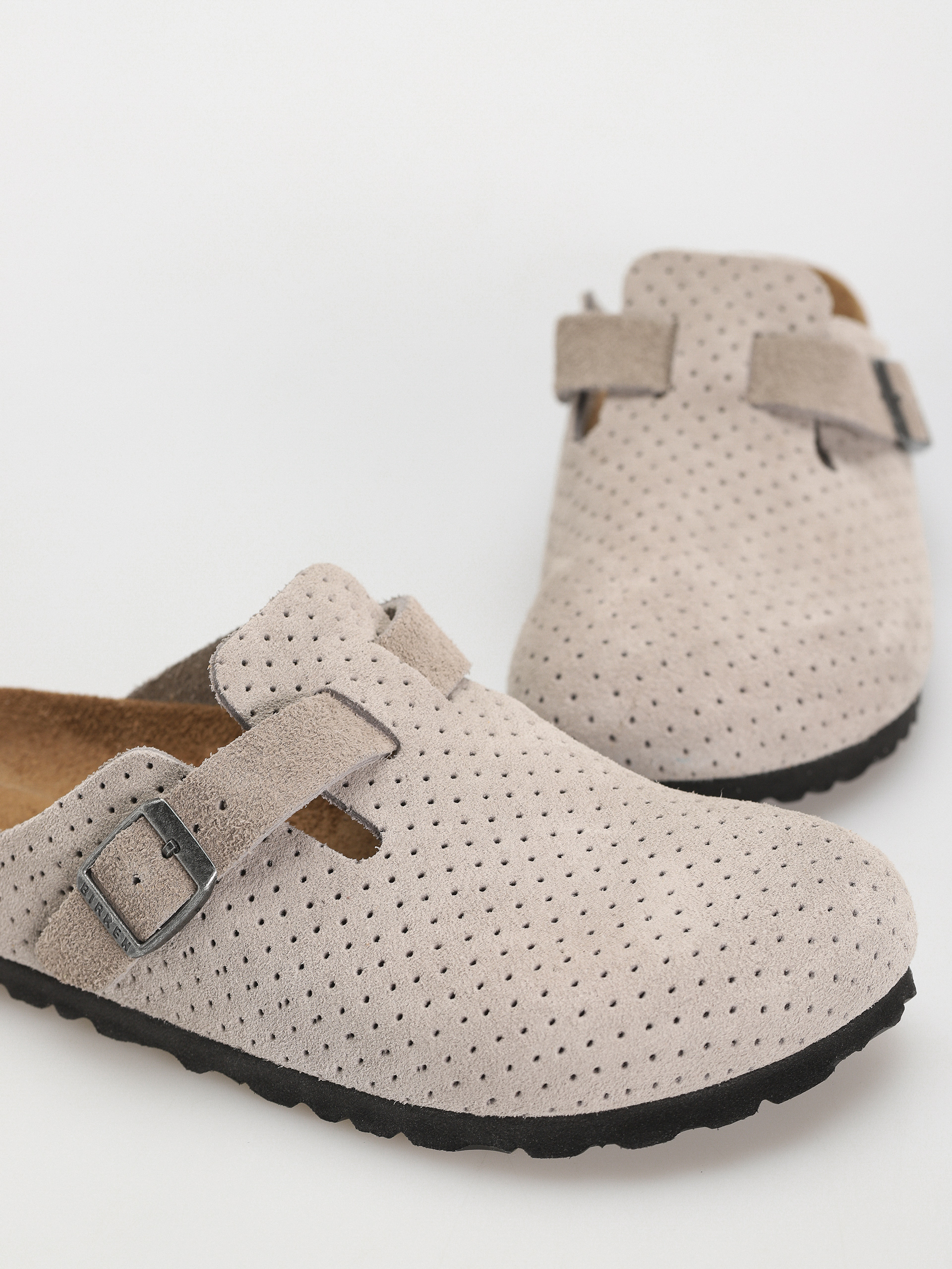 Birkenstock Boston Suede Embossed Narrow Wmn Flip-flop papucsok (emboss dots stone coin)