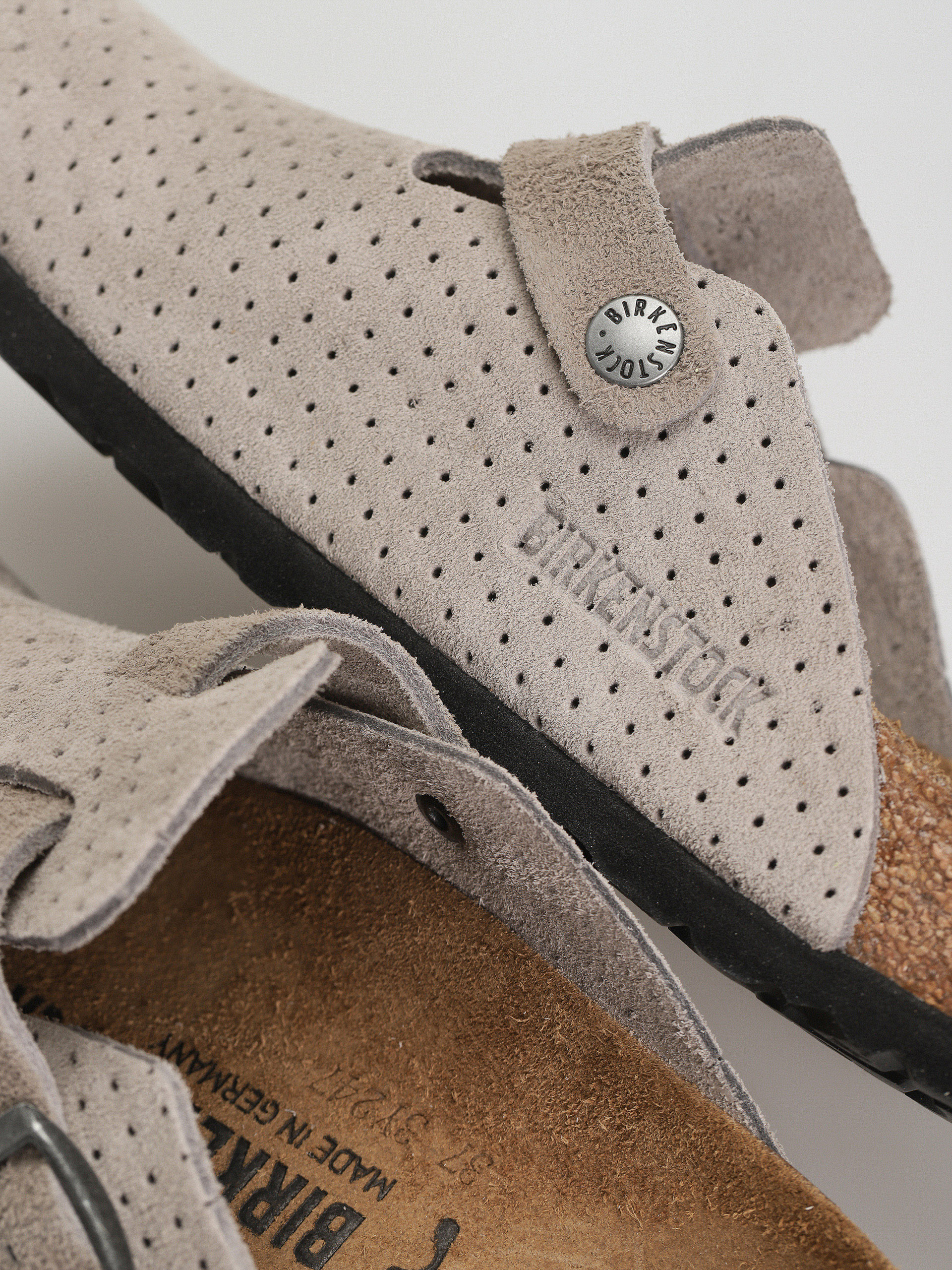 Birkenstock Boston Suede Embossed Narrow Wmn Flip-flop papucsok (emboss dots stone coin)