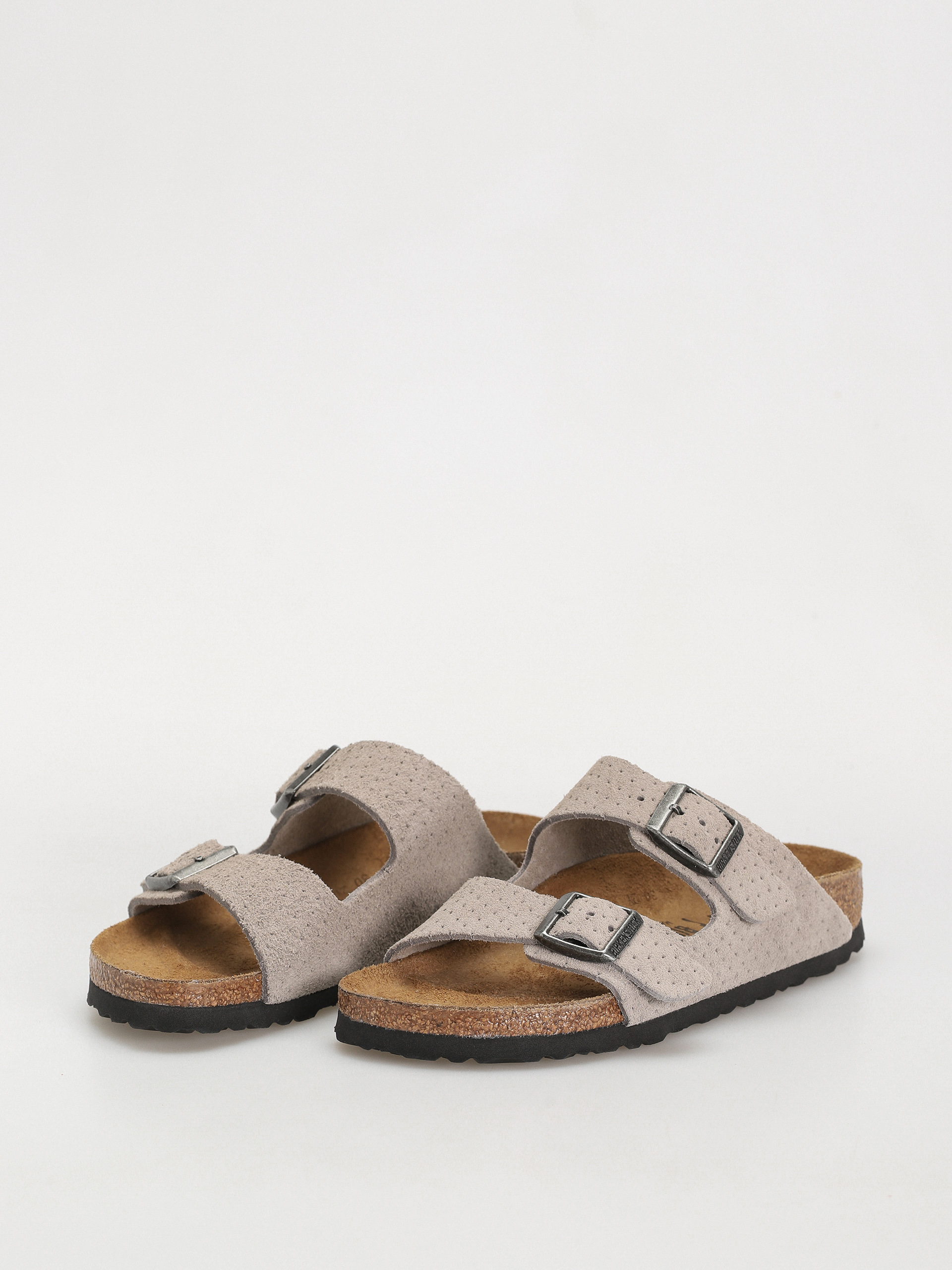 Birkenstock Arizona Suede Embossed Narrow Wmn Flip-flop papucsok (emboss dots stone coin)
