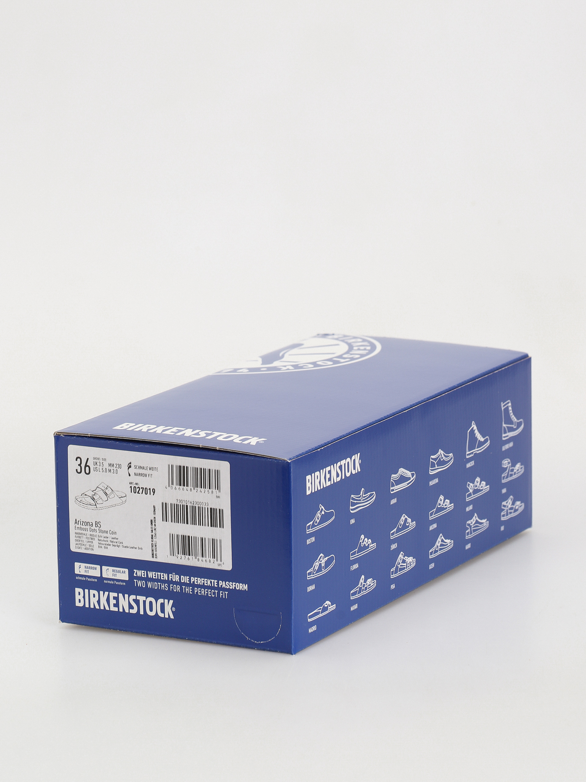 Birkenstock Arizona Suede Embossed Narrow Wmn Flip-flop papucsok (emboss dots stone coin)