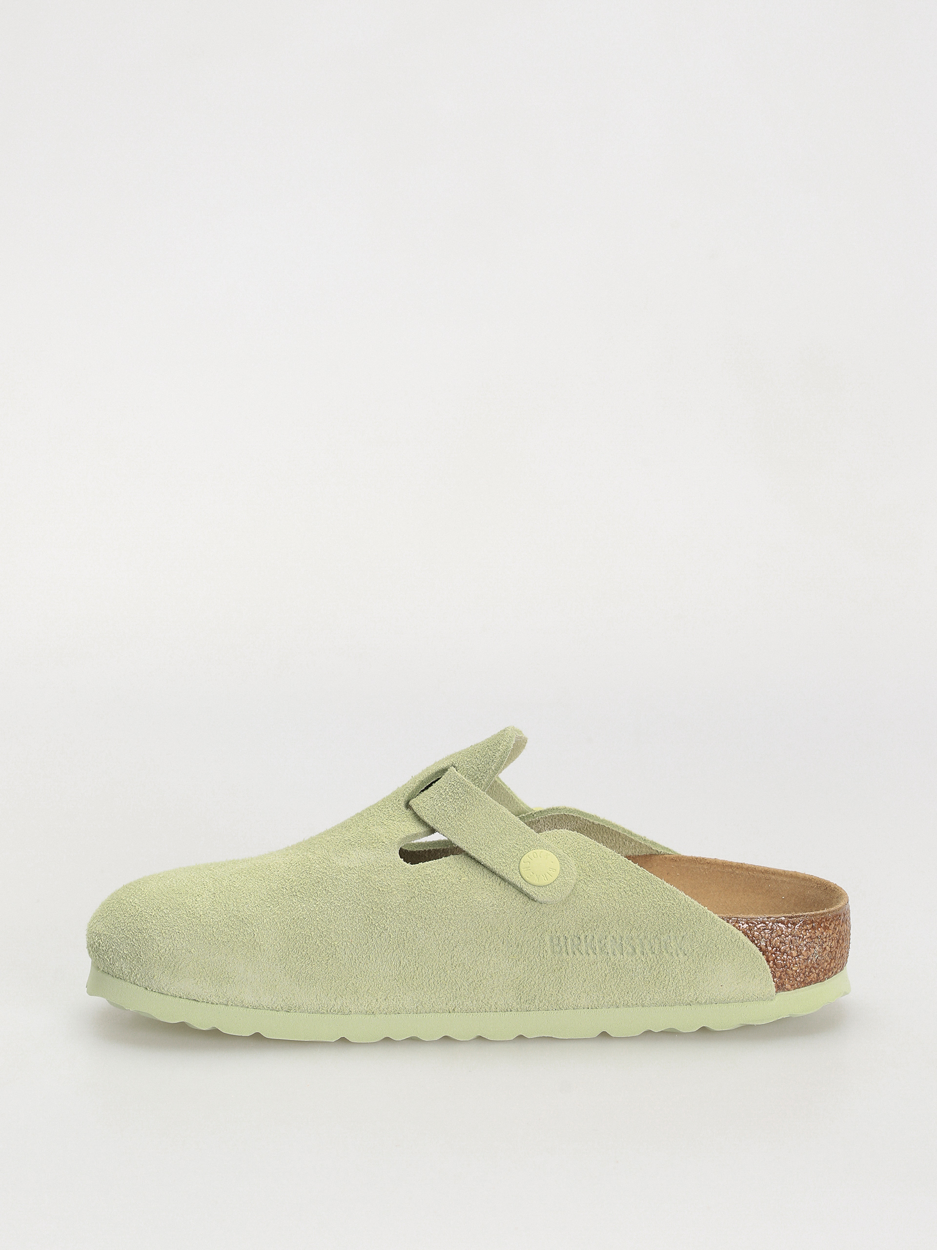 Birkenstock Boston Suede Leather Narrow Wmn Flip-flop papucsok (faded lime)