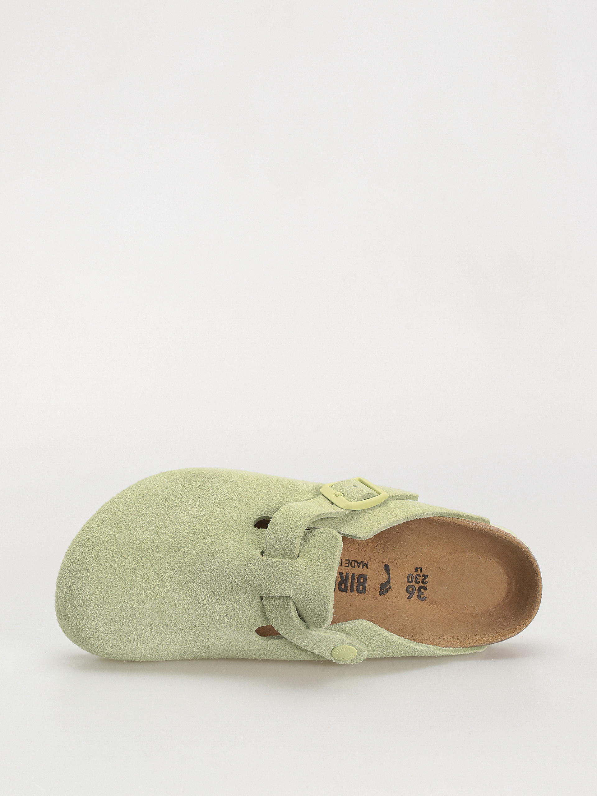 Birkenstock Boston Suede Leather Narrow Wmn Flip-flop papucsok (faded lime)