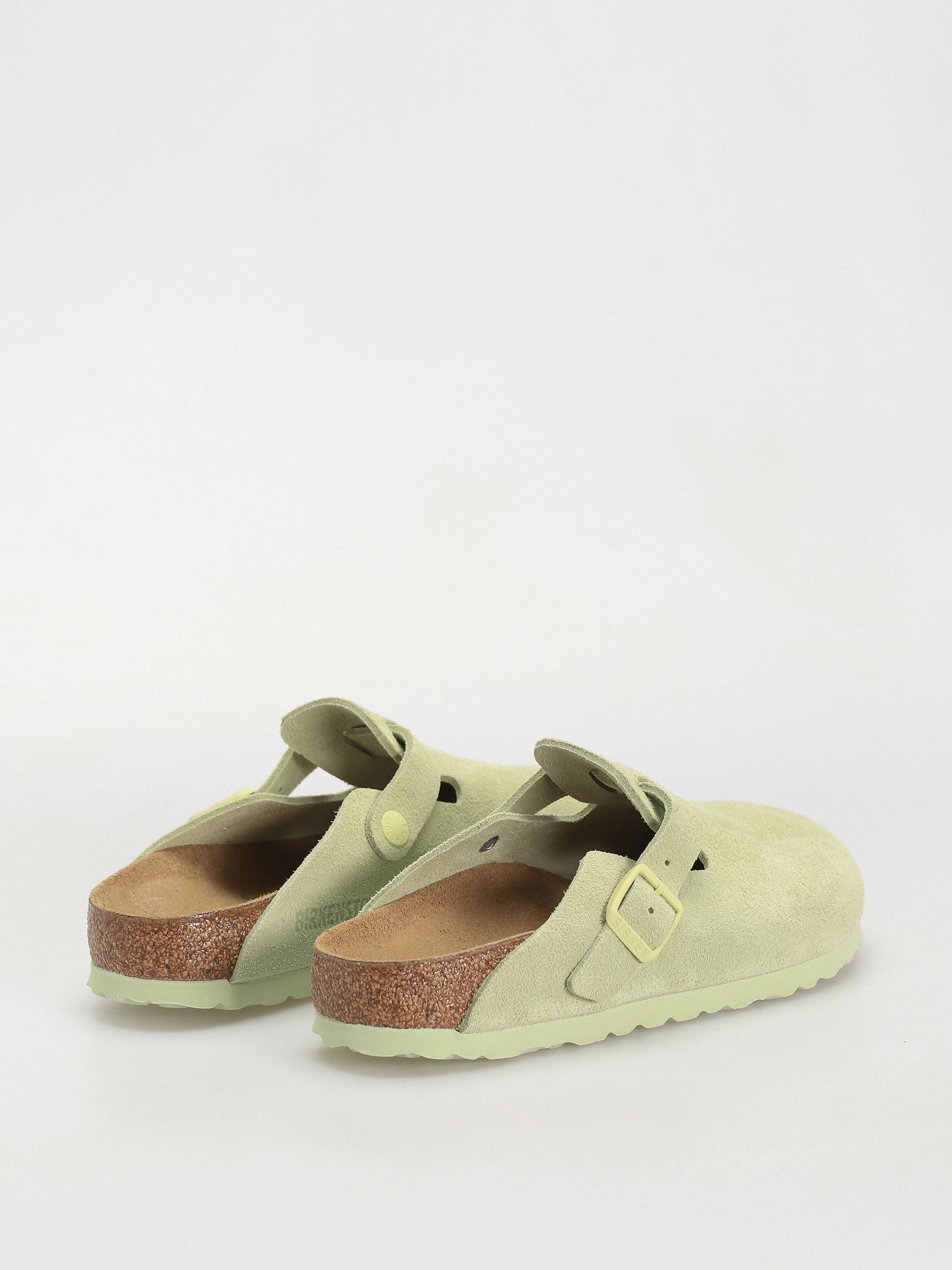 Birkenstock Boston Suede Leather Narrow Wmn Flip-flop papucsok (faded lime)