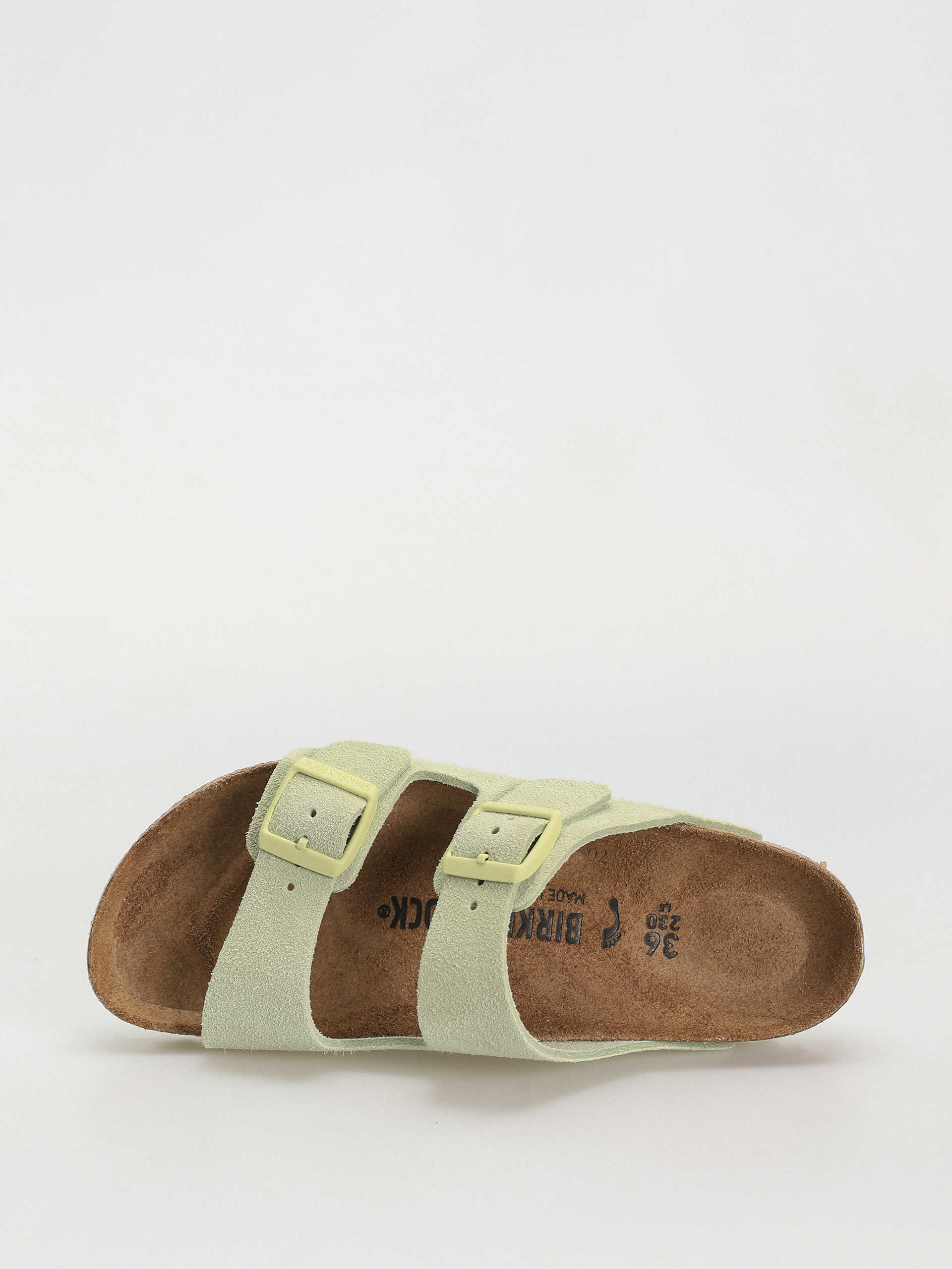 Birkenstock Arizona Suede Leather Narrow Wmn Flip-flop papucsok (faded lime)