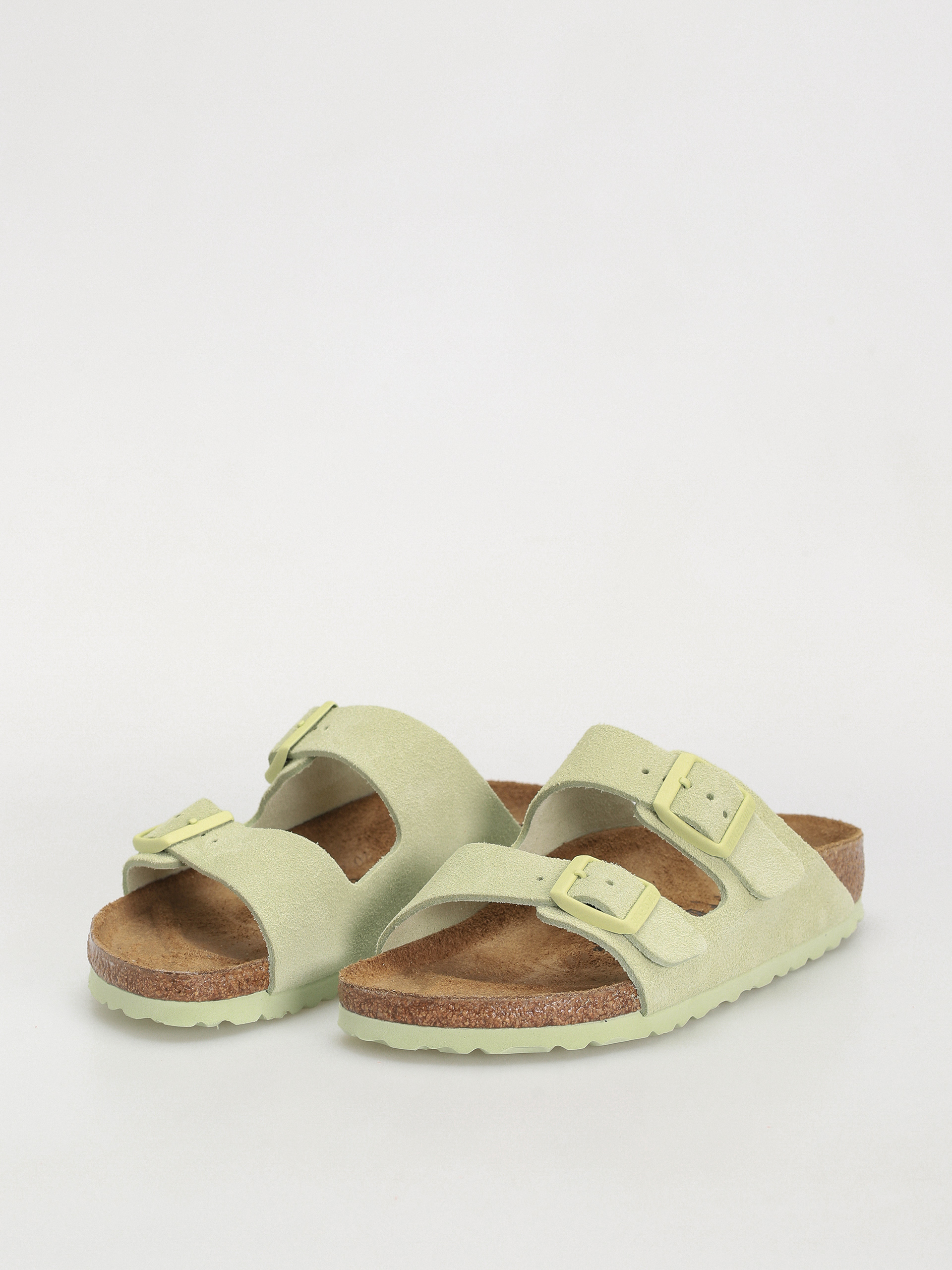 Birkenstock Arizona Suede Leather Narrow Wmn Flip-flop papucsok (faded lime)