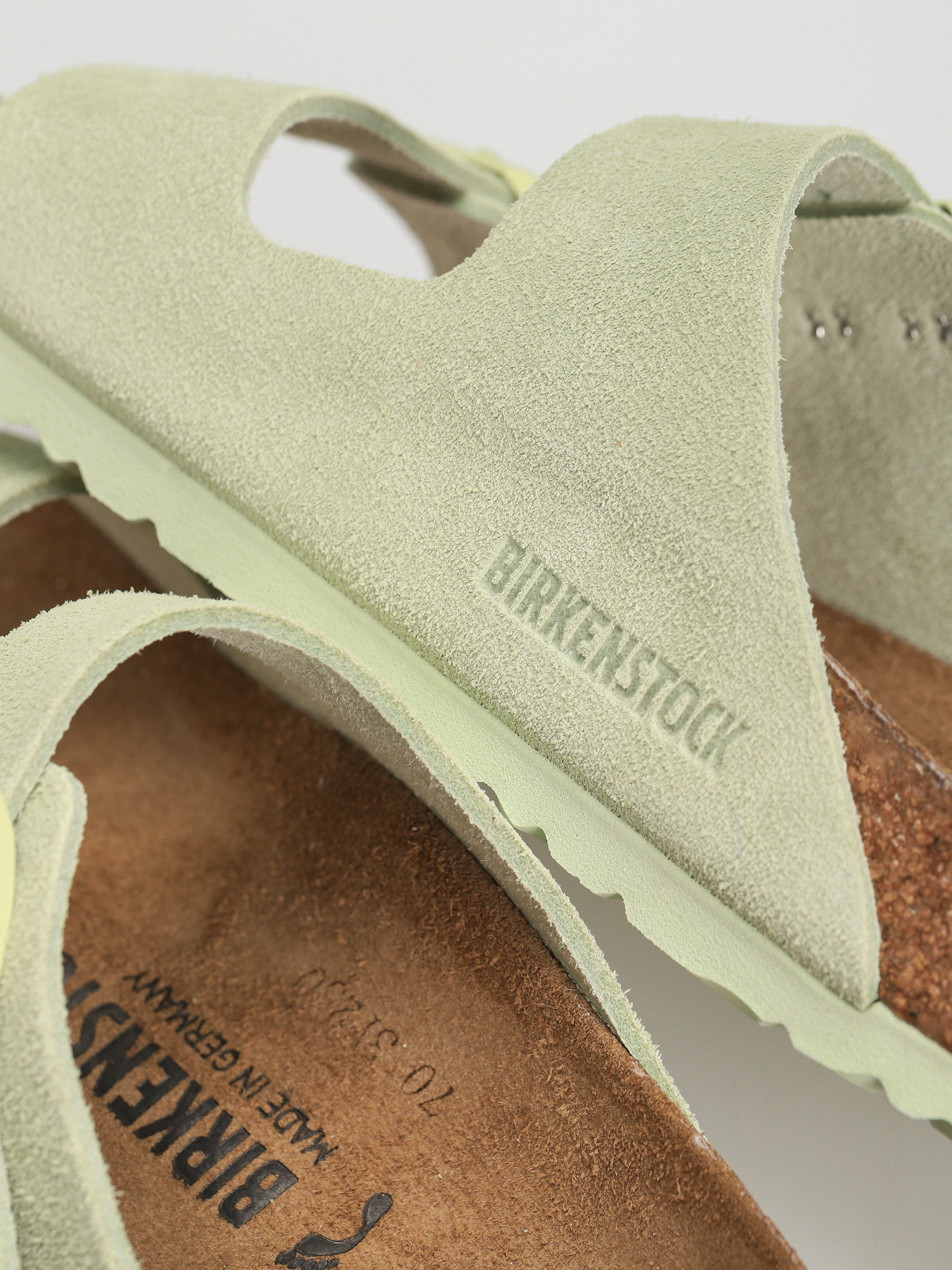 Birkenstock Arizona Suede Leather Narrow Wmn Flip-flop papucsok (faded lime)