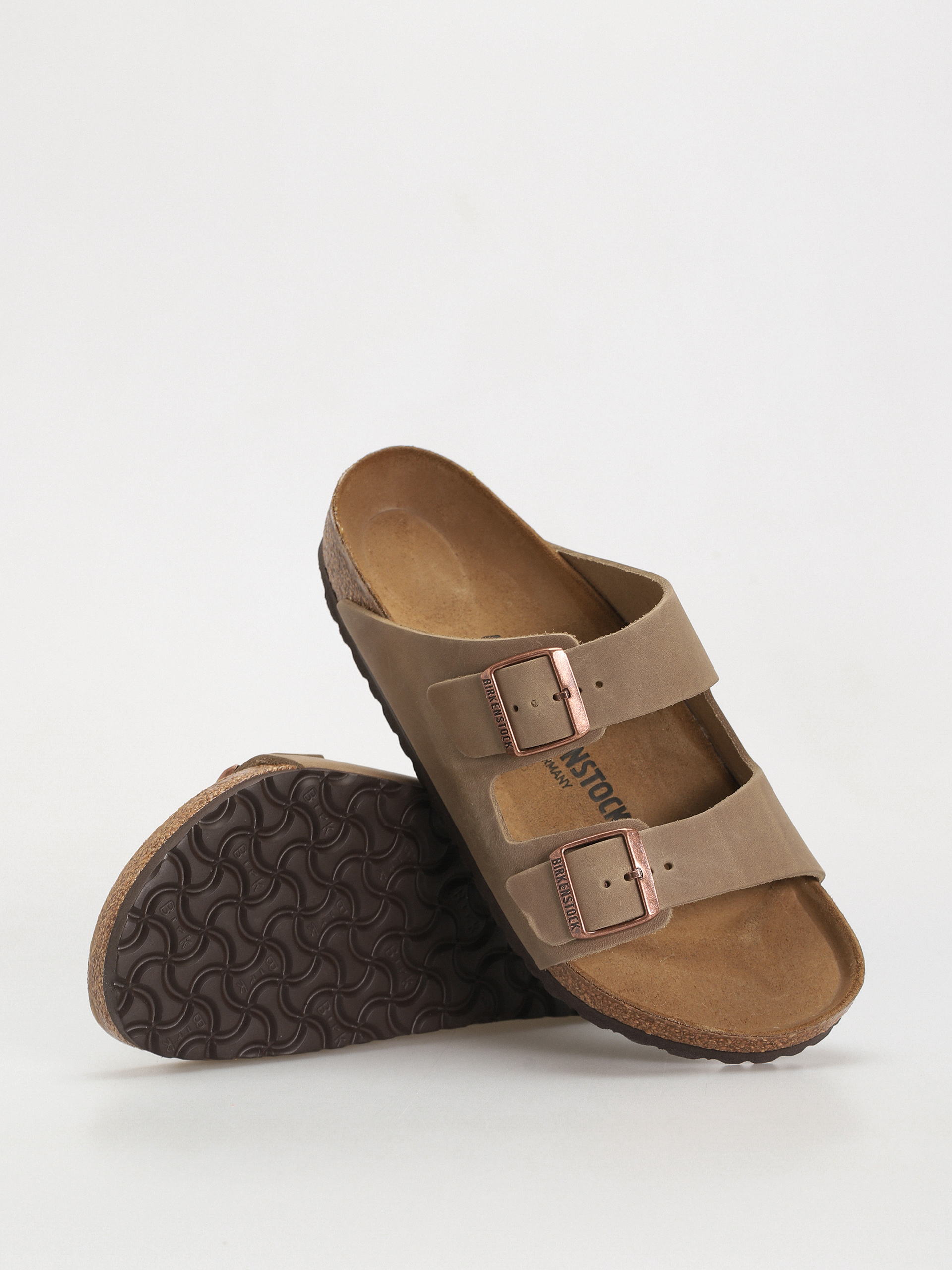 Birkenstock Arizona Oiled Leather Regular Flip-flop papucsok (tobacco brown)