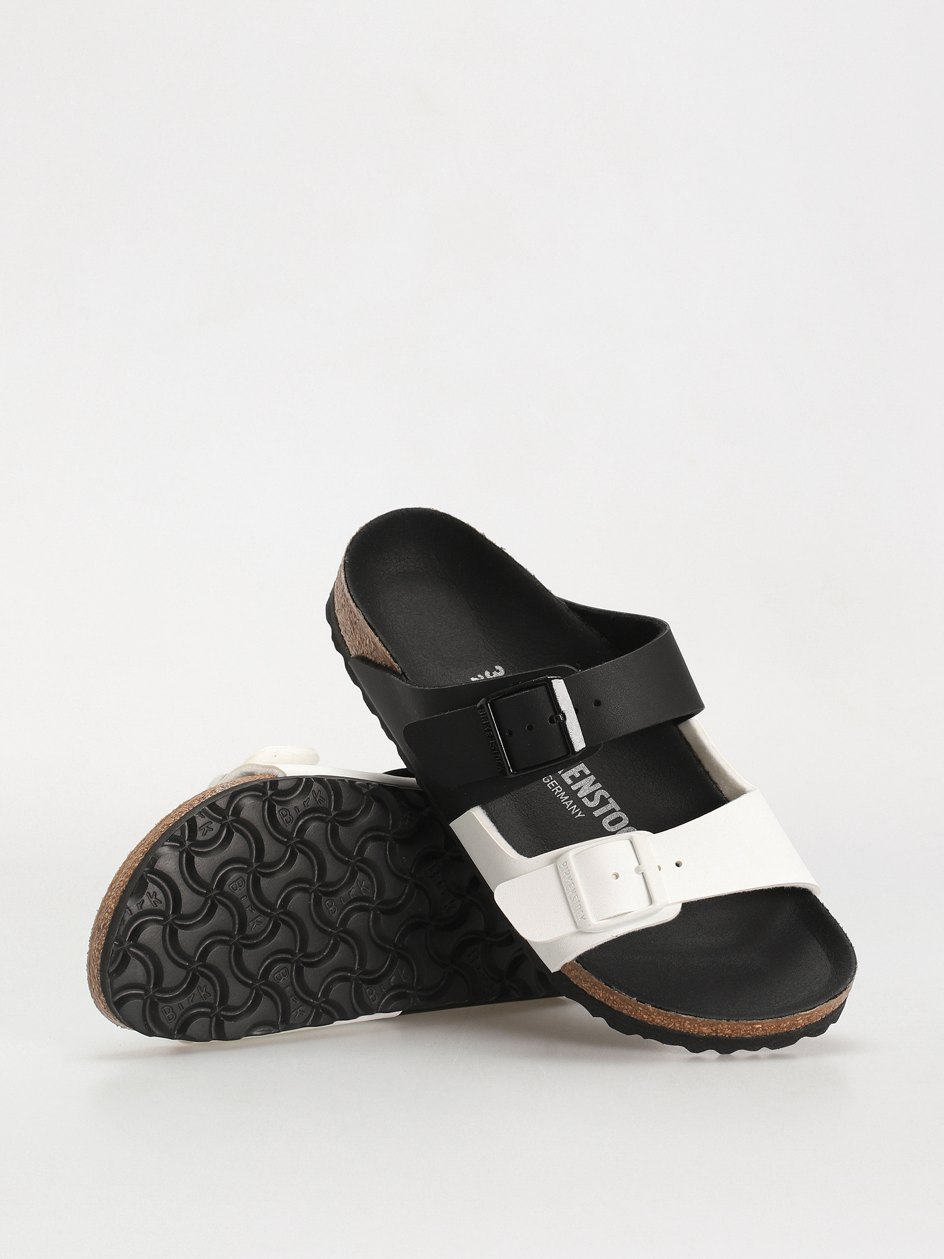 Birkenstock Arizona Birko Flor Narrow Wmn Flip-flop papucsok (black/white)