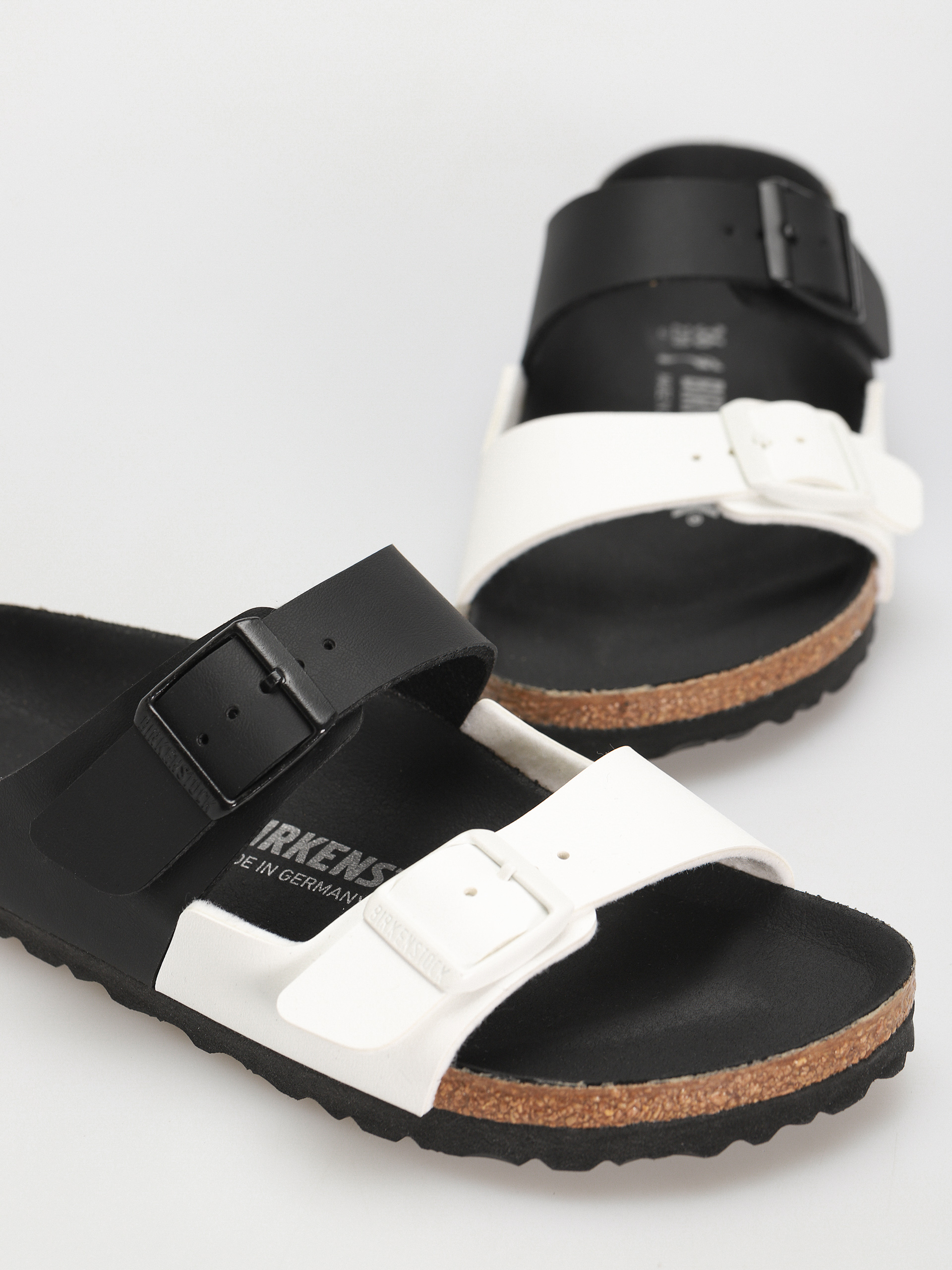 Birkenstock Arizona Birko Flor Narrow Wmn Flip-flop papucsok (black/white)
